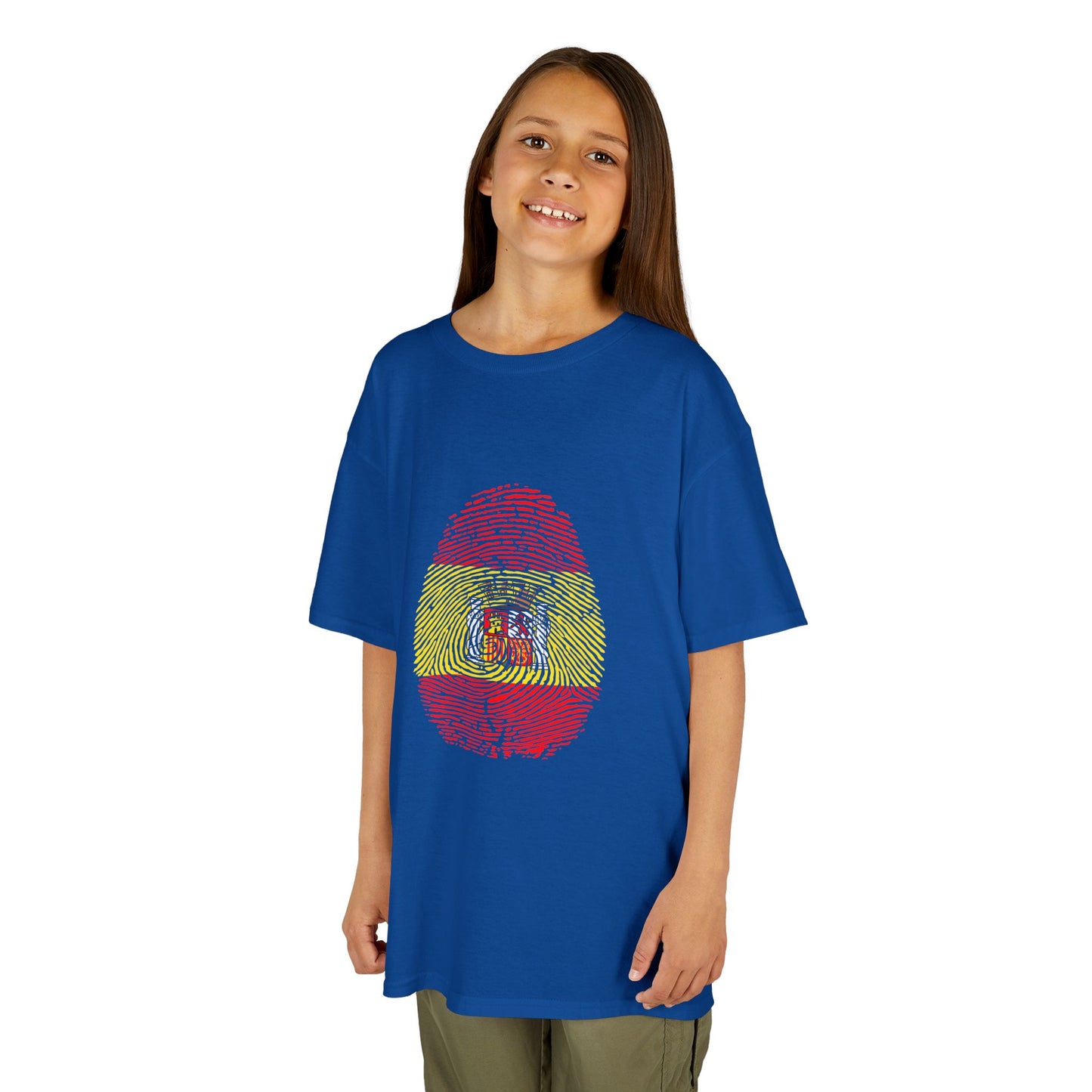 SPAIN Fingerprint flag Soccer World Cup Fan T-Shirt (KIDS - UNISEX)
