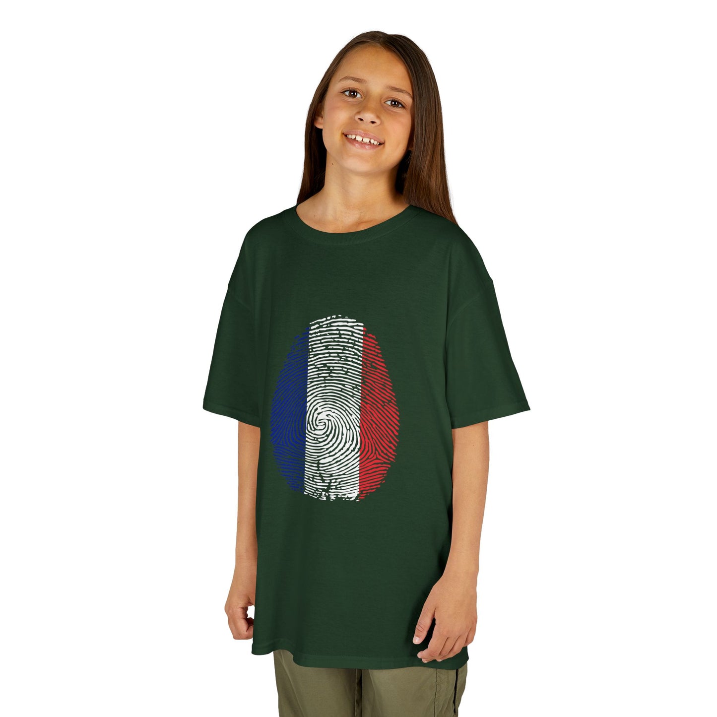 FRANCE Fingerprint flag Soccer World Cup Fan T-Shirt (KIDS - UNISEX)