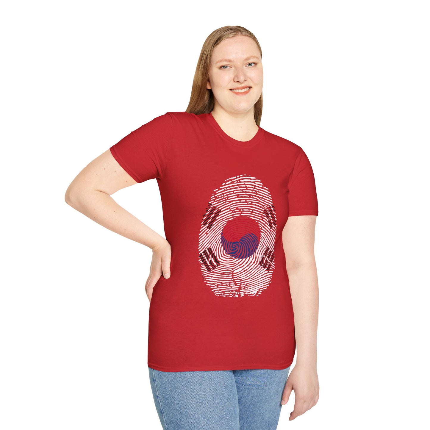 SOUTH KOREA Fingerprint flag Soccer World Cup Fan T-Shirt (WOMEN)