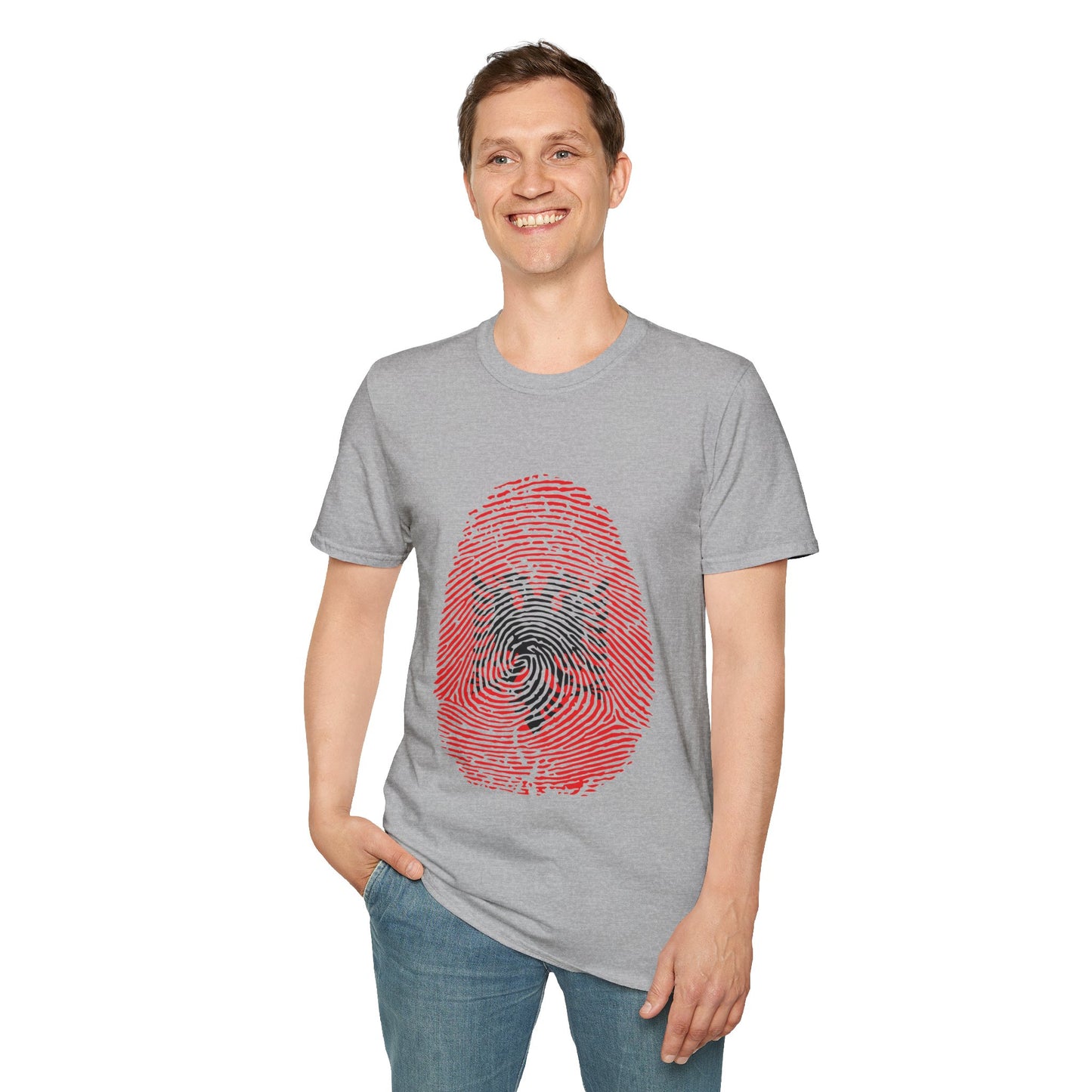 ALBANIA Fingerprint flag Soccer World Cup Fan T-Shirt (MEN)