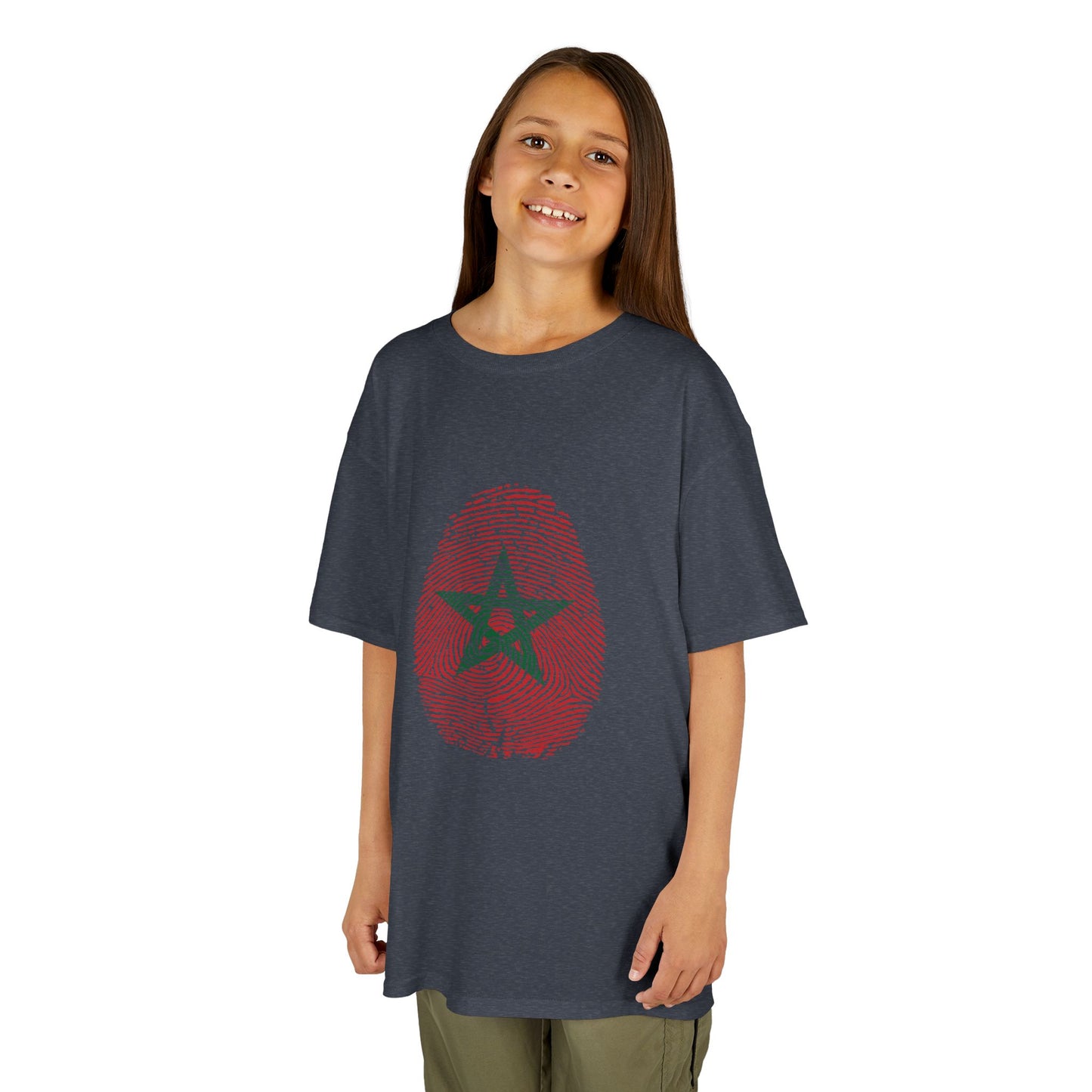 MOROCCO Fingerprint flag Soccer World Cup Fan T-Shirt (KIDS - UNISEX)
