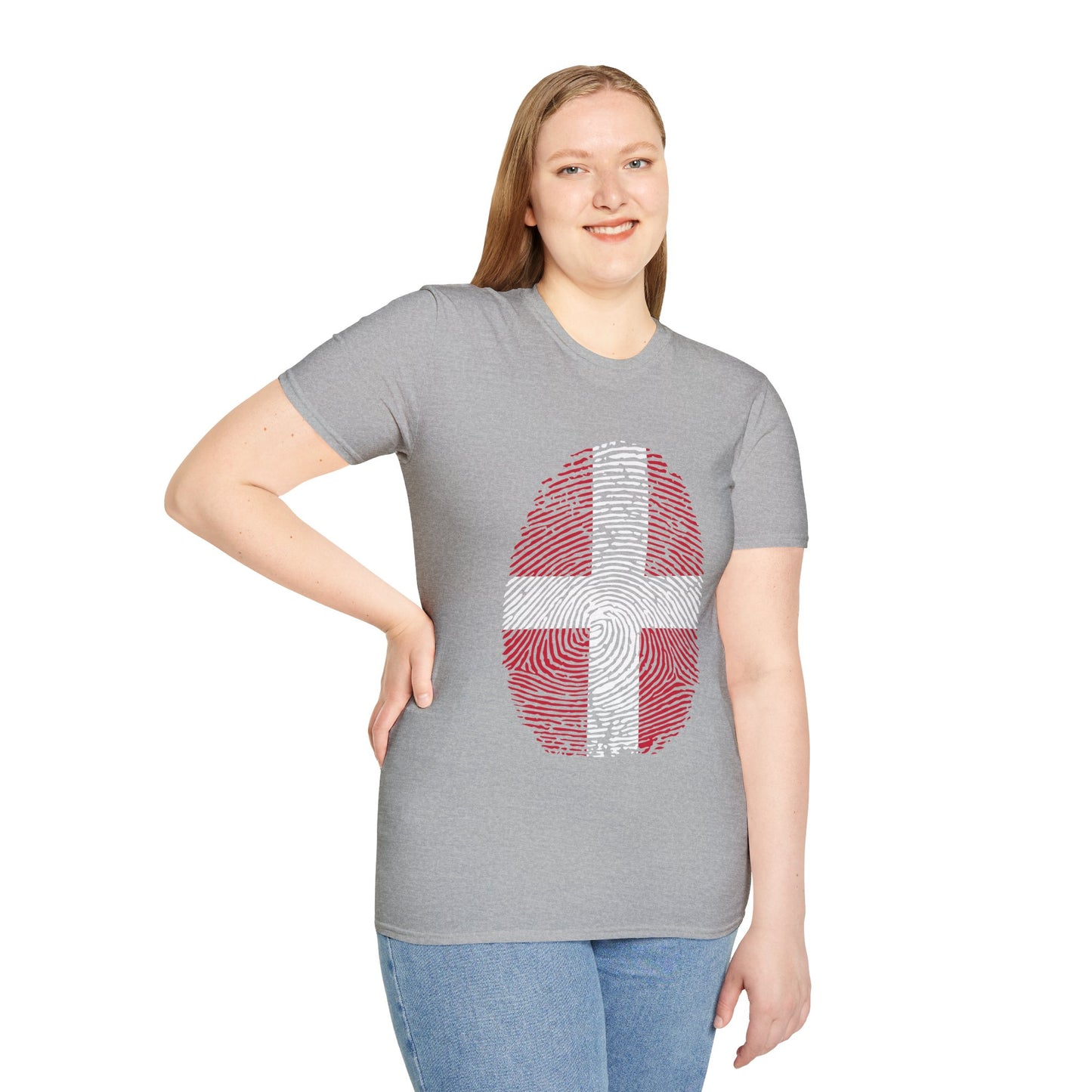 DENMARK Fingerprint flag Soccer World Cup Fan T-Shirt (WOMEN)