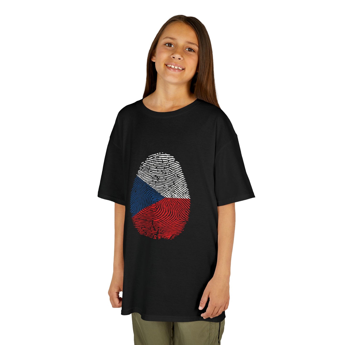 CZECHIA Fingerprint flag Soccer World Cup Fan T-Shirt (KIDS - UNISEX)