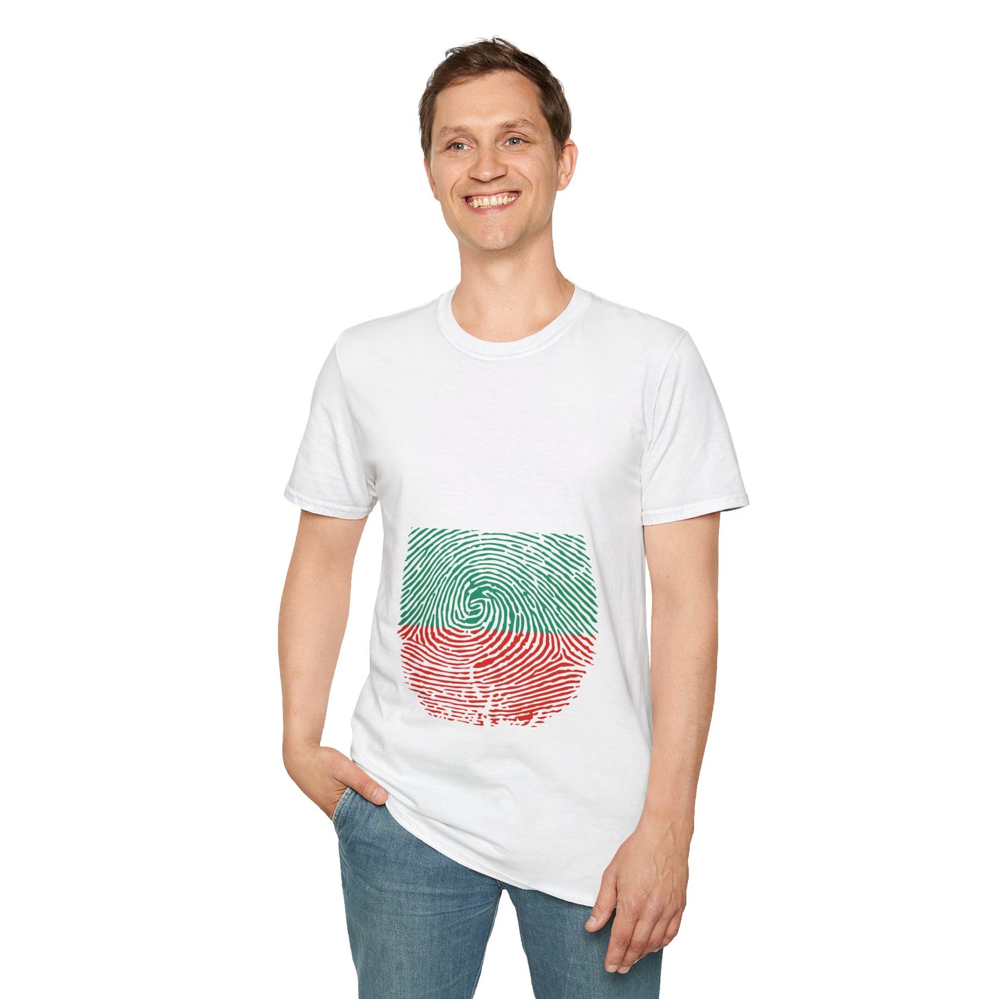 BULGARIA Fingerprint flag Soccer World Cup Fan T-Shirt (MEN)