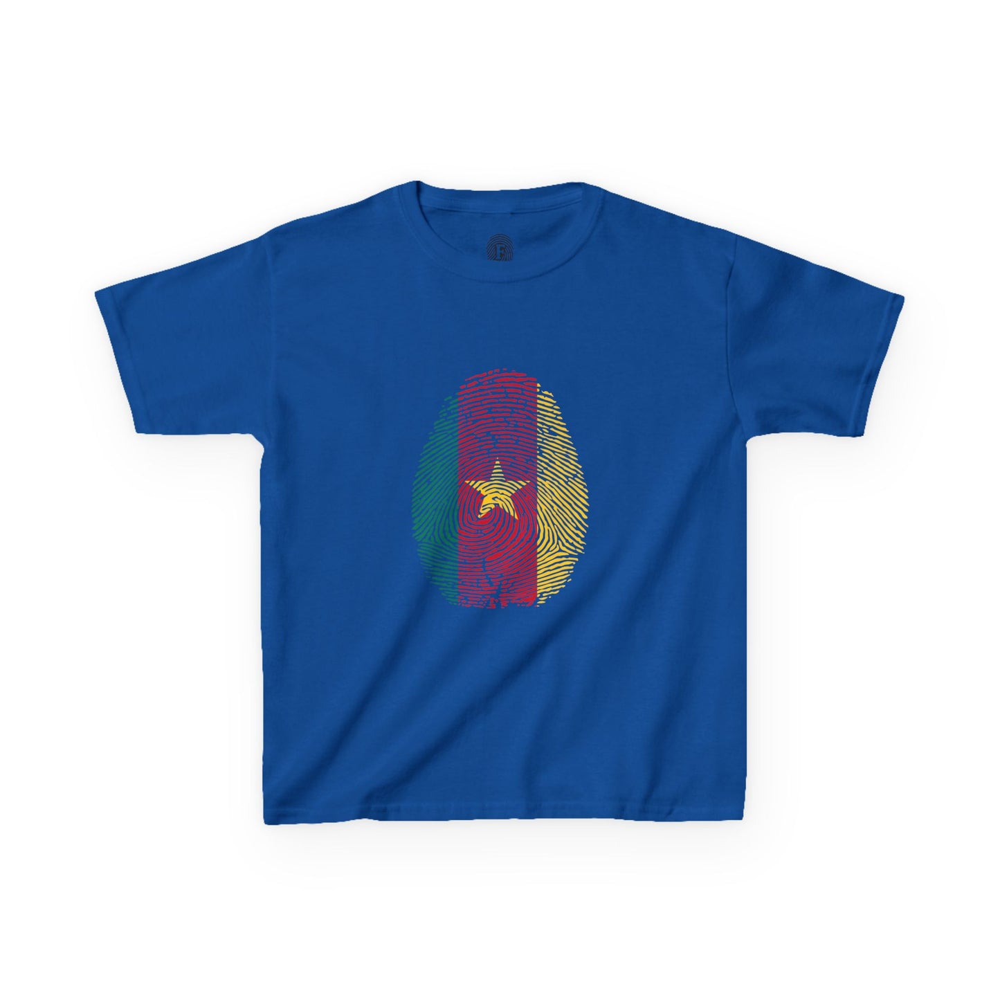 CAMEROON Fingerprint flag Soccer World Cup Fan T-Shirt (KIDS - UNISEX)