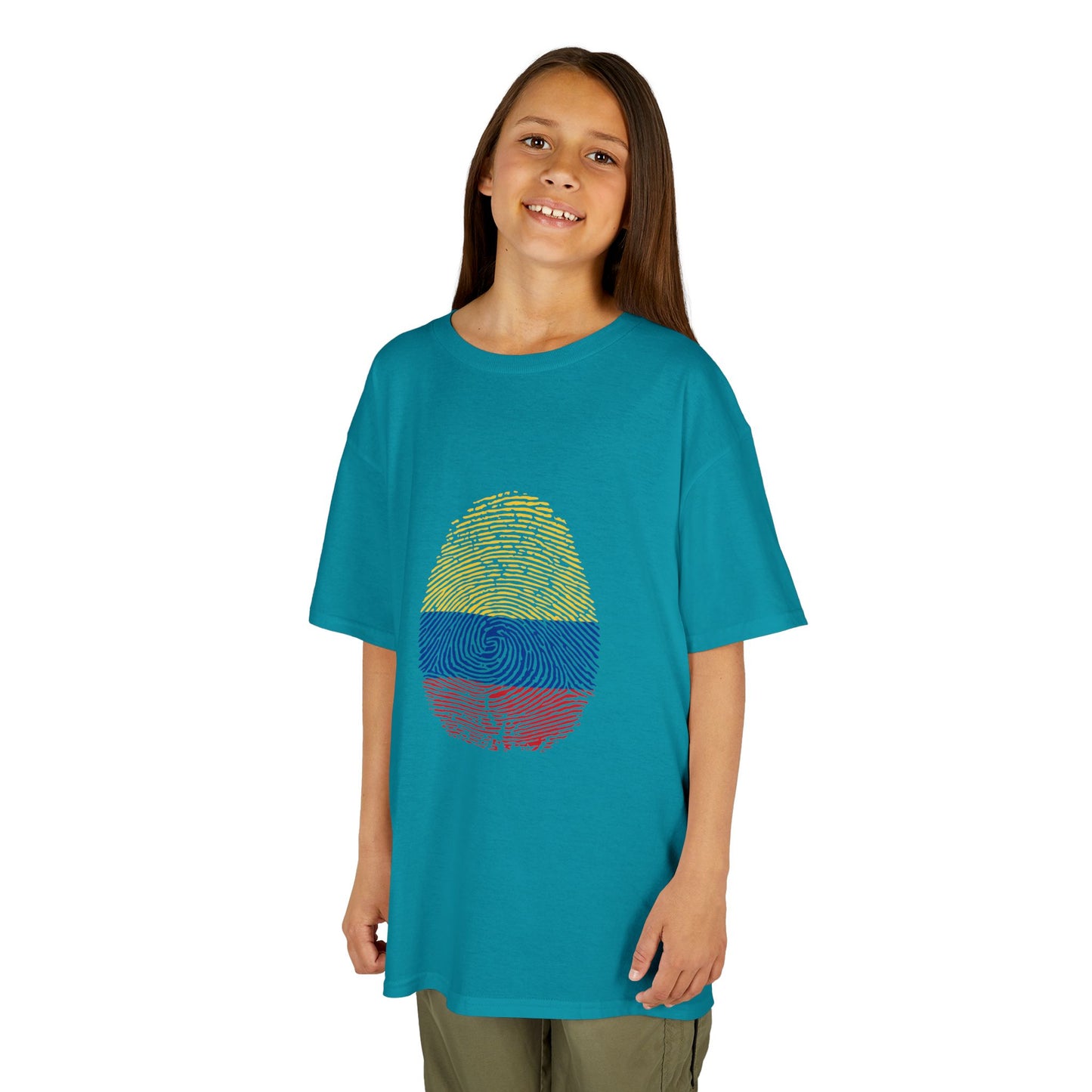 COLOMBIA Fingerprint flag Soccer World Cup Fan T-Shirt (KIDS - UNISEX)