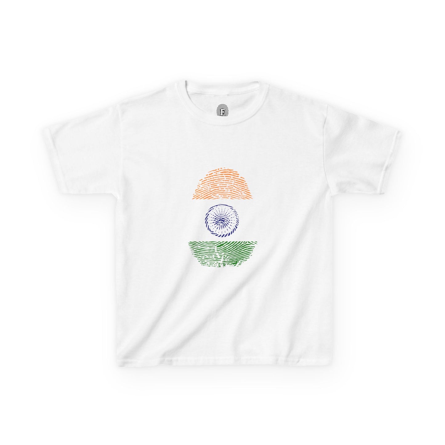 INDIA Fingerprint flag Soccer World Cup Fan T-Shirt (KIDS - UNISEX)