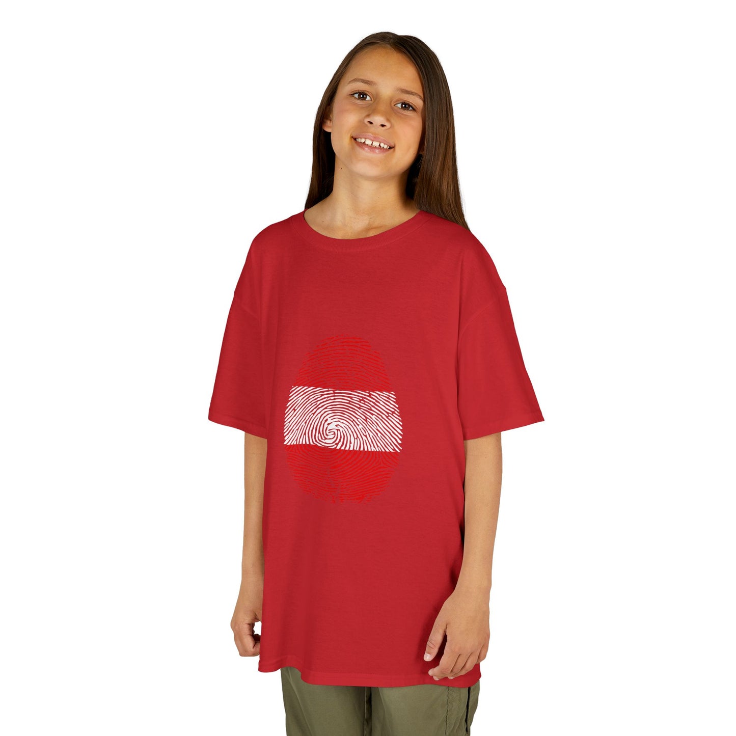 AUSTRIA Fingerprint flag Soccer World Cup Fan T-Shirt (KIDS - UNISEX)