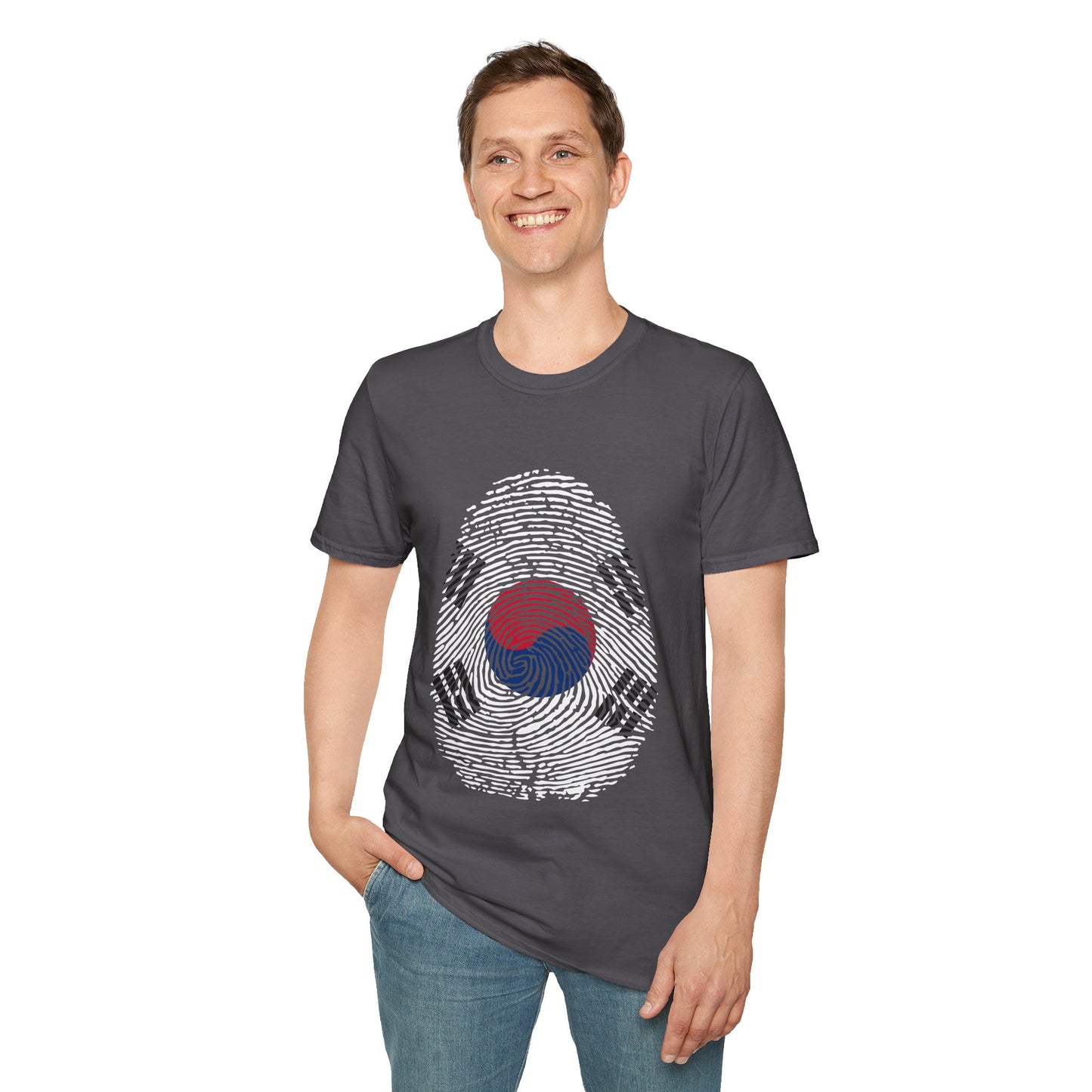 SOUTH KOREA Fingerprint flag Soccer World Cup Fan T-Shirt (MEN)