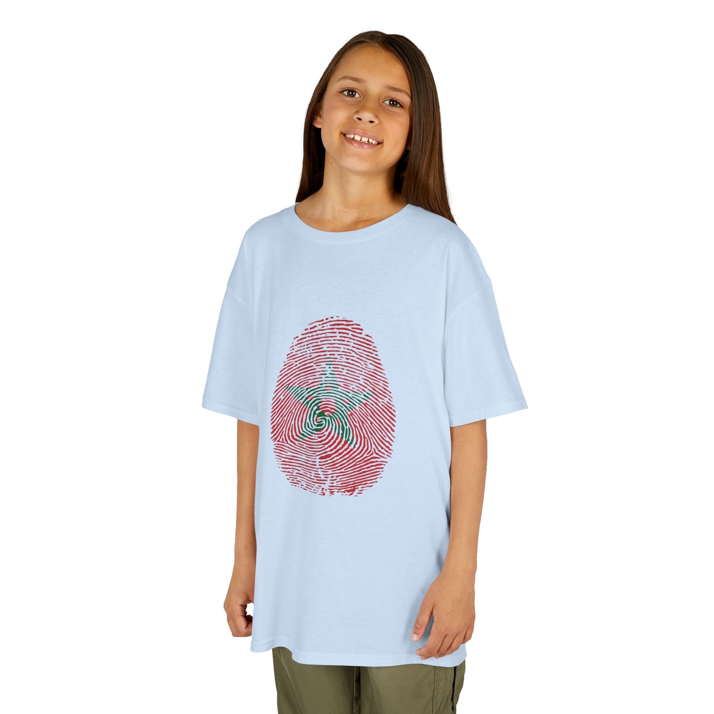 MOROCCO Fingerprint flag Soccer World Cup Fan T-Shirt (KIDS - UNISEX)