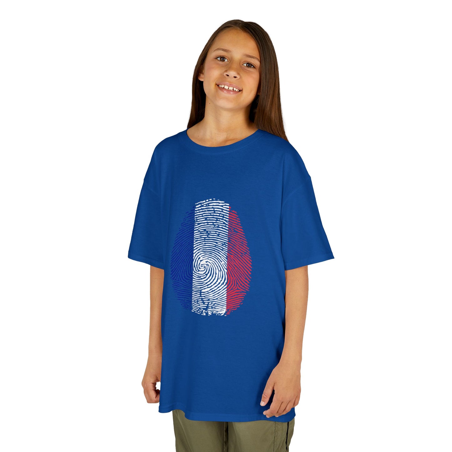 FRANCE Fingerprint flag Soccer World Cup Fan T-Shirt (KIDS - UNISEX)