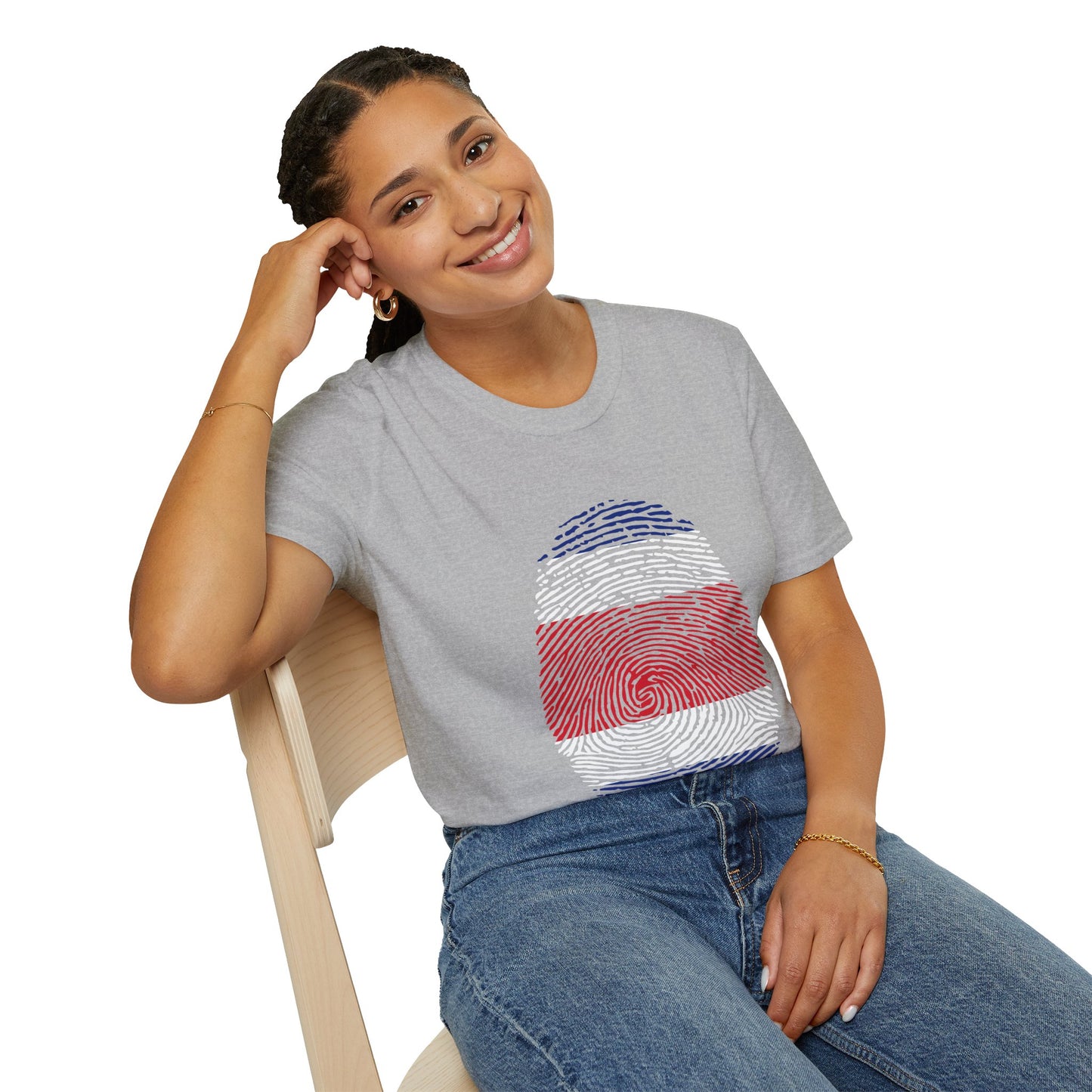 COSTA RICA Fingerprint flag Soccer World Cup Fan T-Shirt (WOMEN)