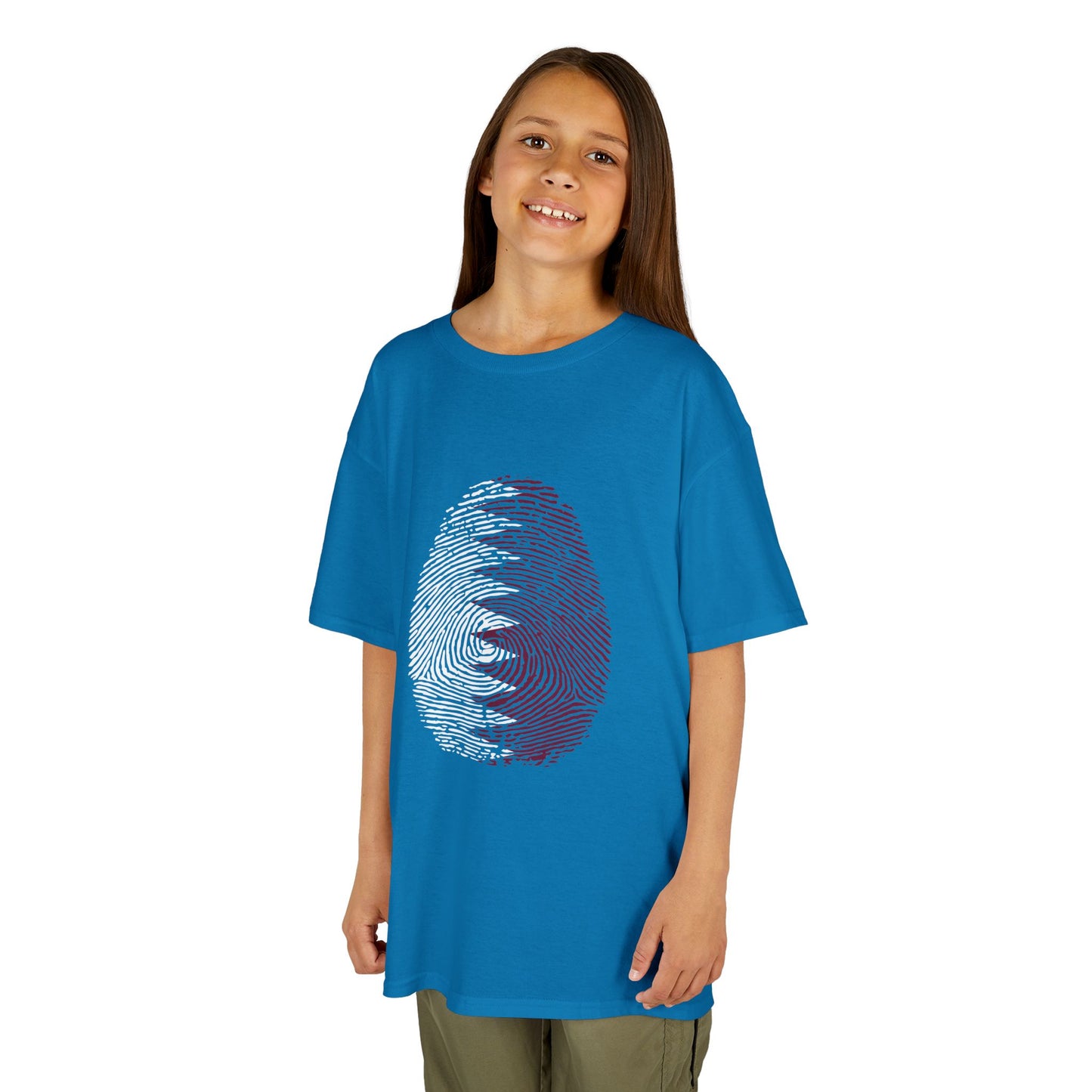 QATAR Fingerprint flag Soccer World Cup Fan T-Shirt (KIDS - UNISEX)
