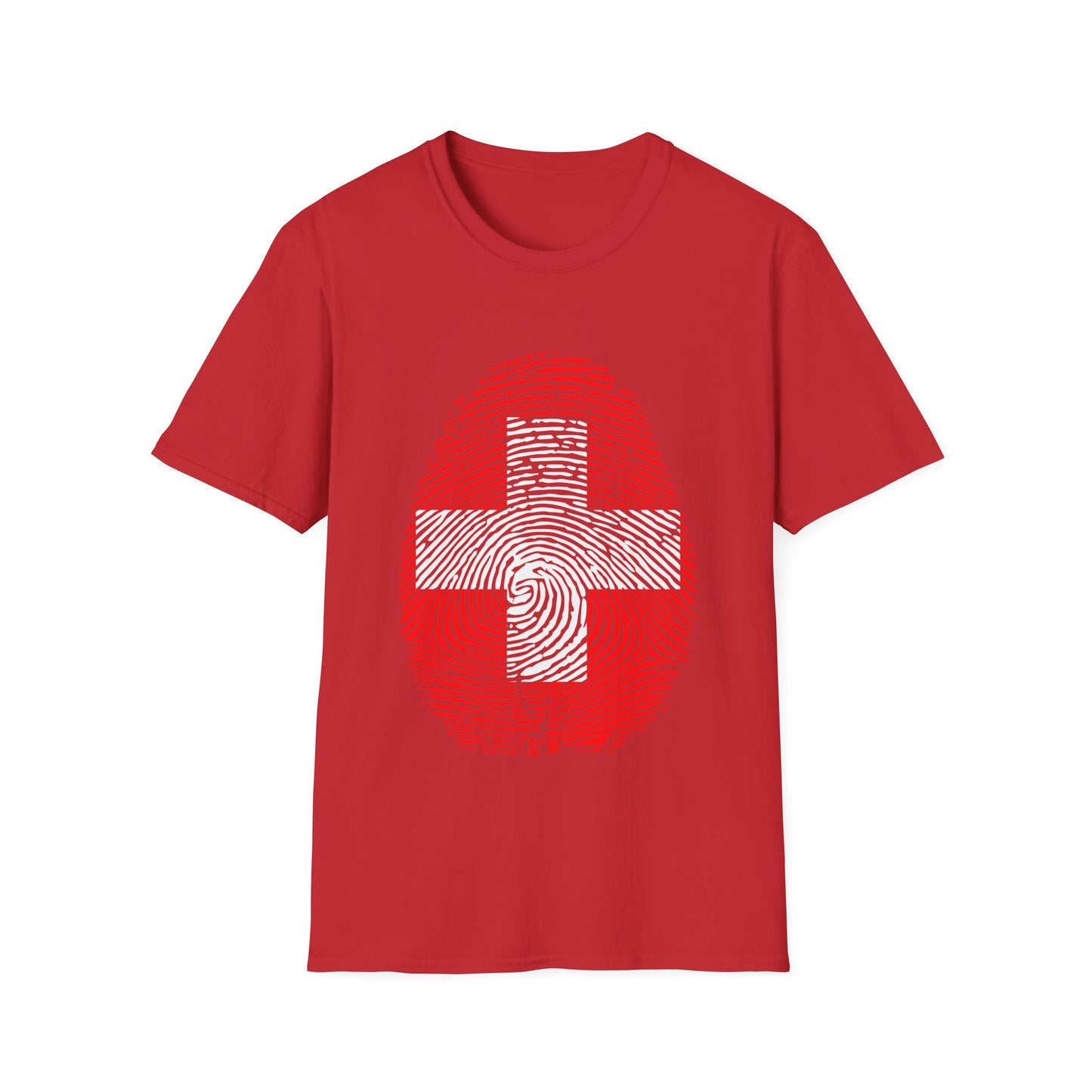 SWITZERLAND Fingerprint flag Soccer World Cup Fan T-Shirt (WOMEN)