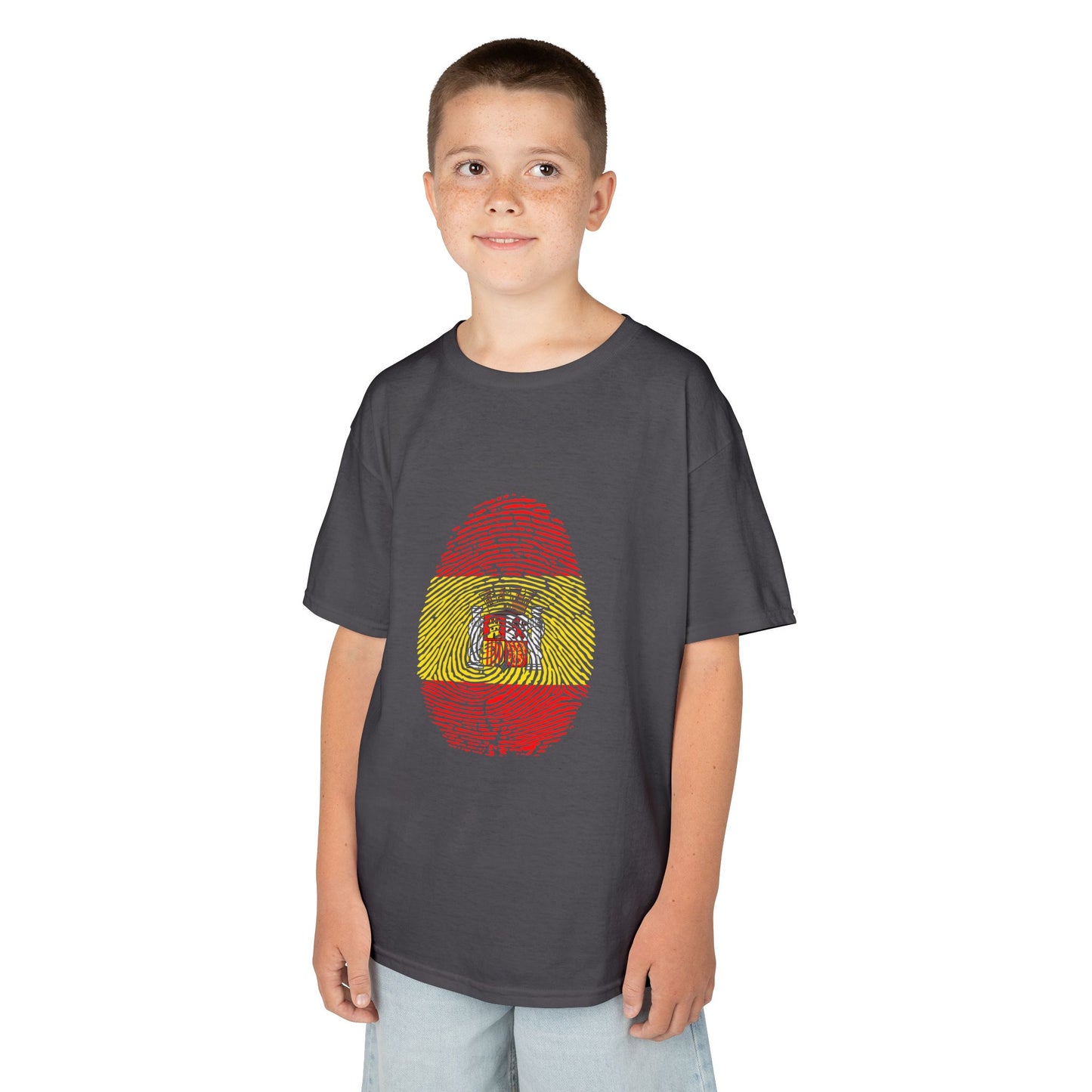 SPAIN Fingerprint flag Soccer World Cup Fan T-Shirt (KIDS - UNISEX)