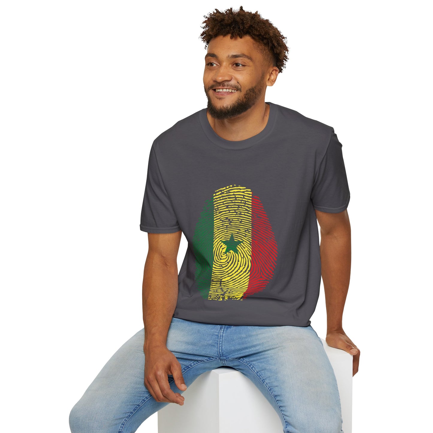 SENEGAL Fingerprint flag Soccer World Cup Fan T-Shirt (MEN)
