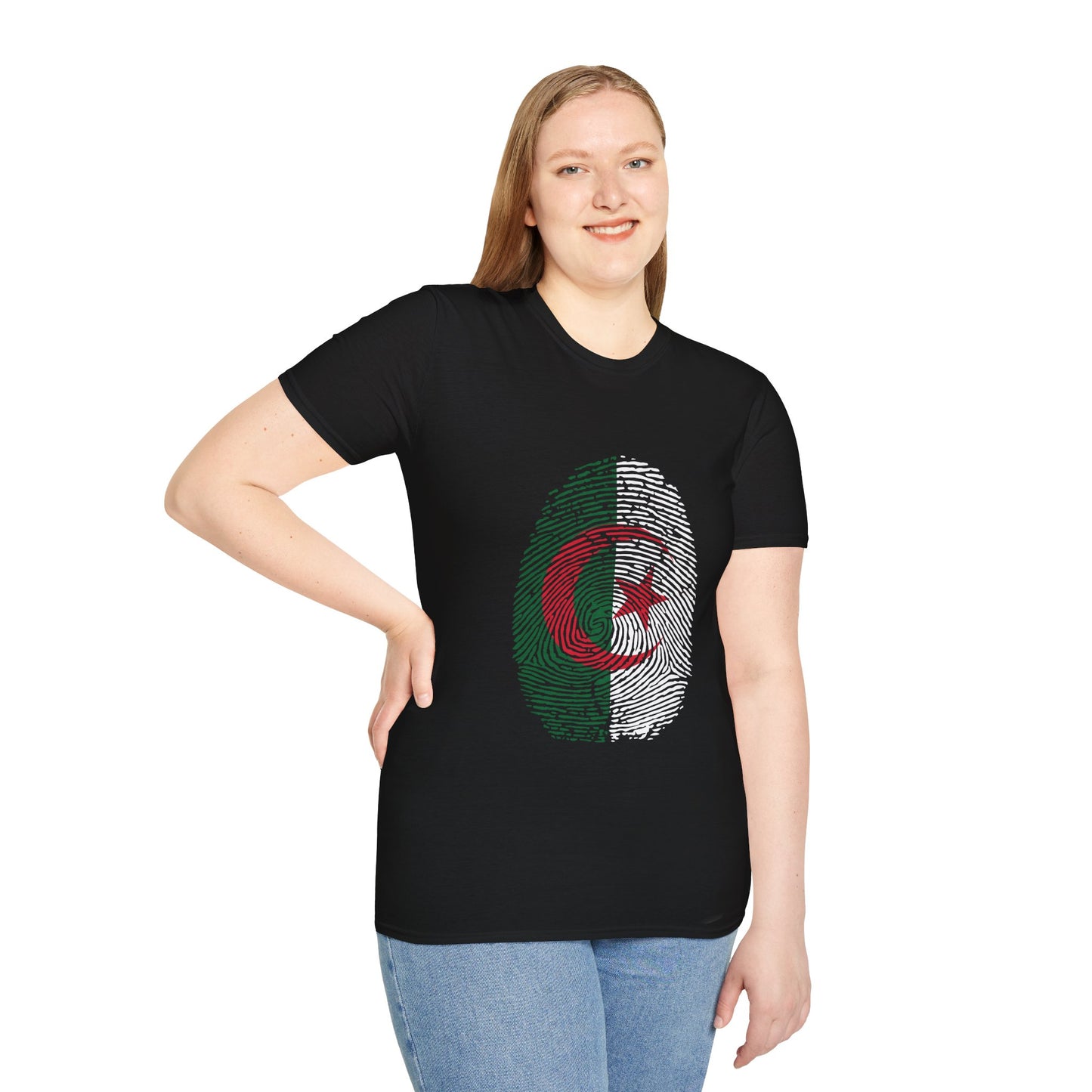 ALGERIA Fingerprint flag Soccer World Cup Fan T-Shirt (WOMEN)