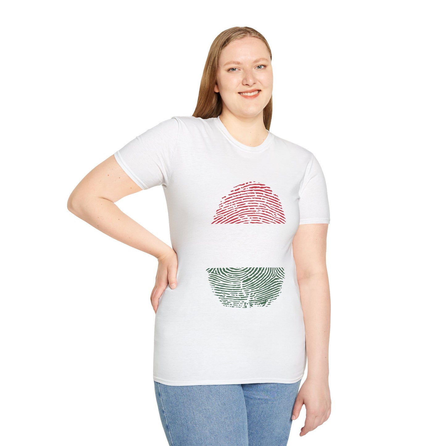 HUNGARY Fingerprint flag Soccer World Cup Fan T-Shirt (WOMEN)