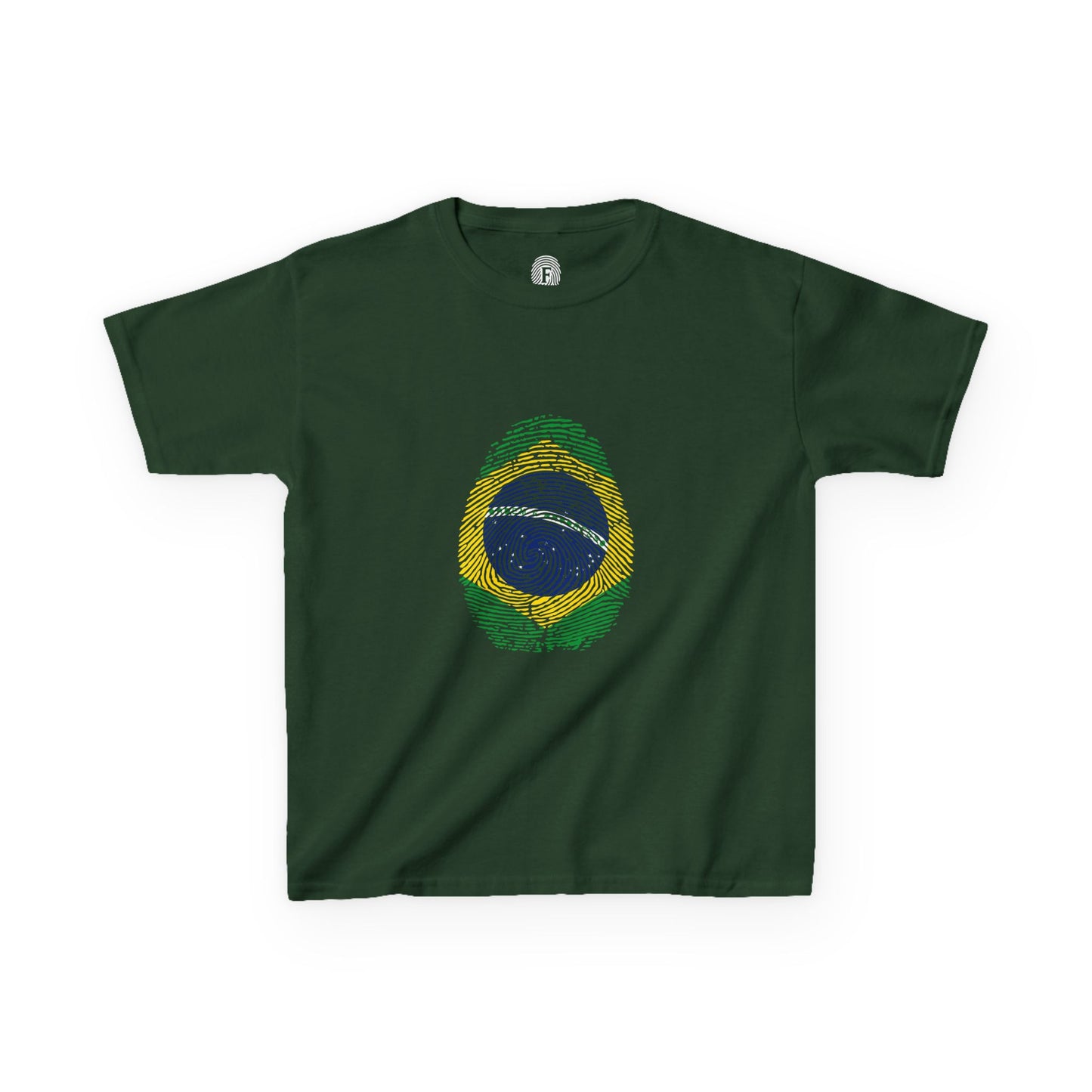 BRAZIL Fingerprint flag Soccer World Cup Fan T-Shirt (KIDS - UNISEX)