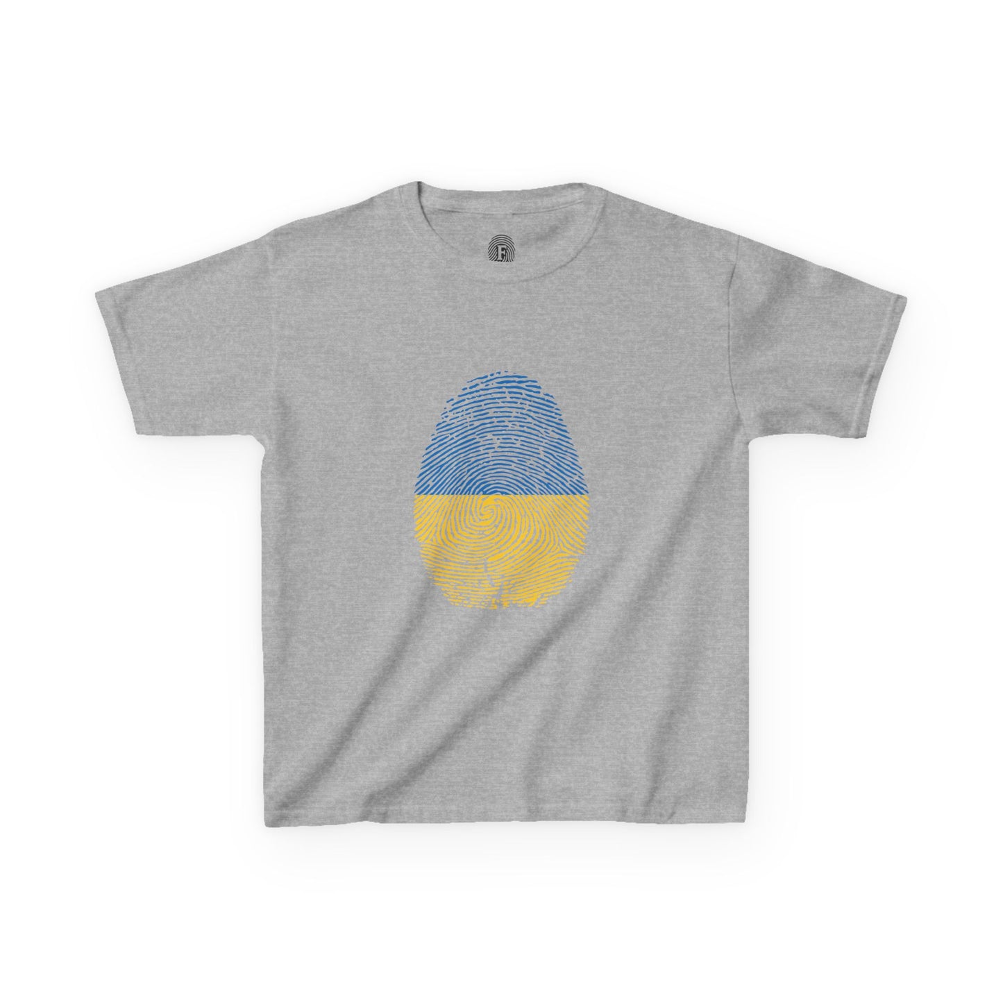UKRAINE Fingerprint flag Soccer World Cup Fan T-Shirt (KIDS - UNISEX)
