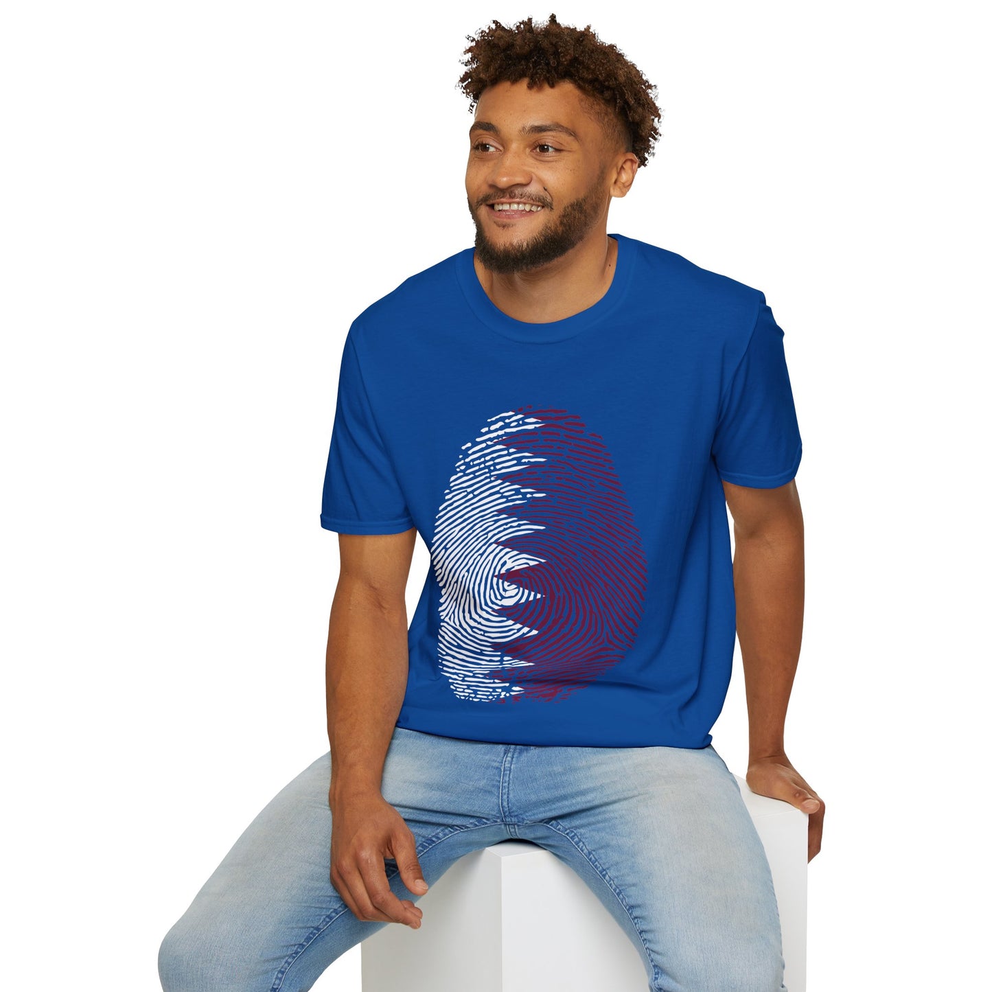 QATAR Fingerprint flag Soccer World Cup Fan T-Shirt (MEN)