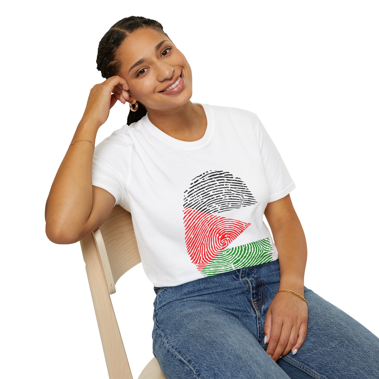 PALESTINE Fingerprint flag Soccer World Cup Fan T-Shirt (WOMEN)