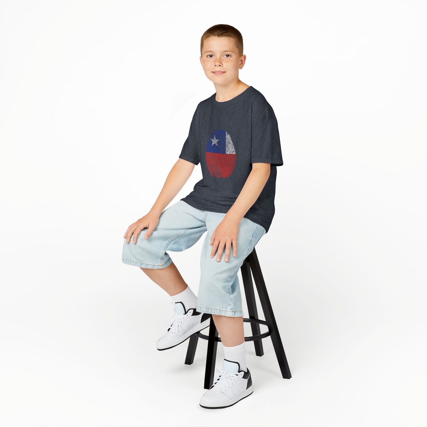 CHILE Fingerprint flag Soccer World Cup Fan T-Shirt (KIDS - UNISEX)