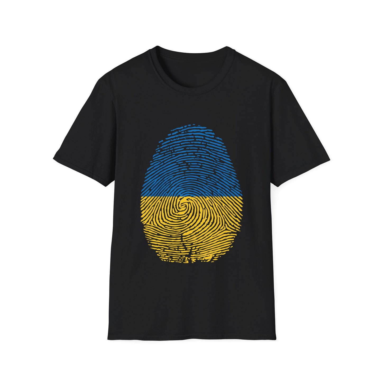 UKRAINE Fingerprint flag Soccer World Cup Fan T-Shirt (MEN)