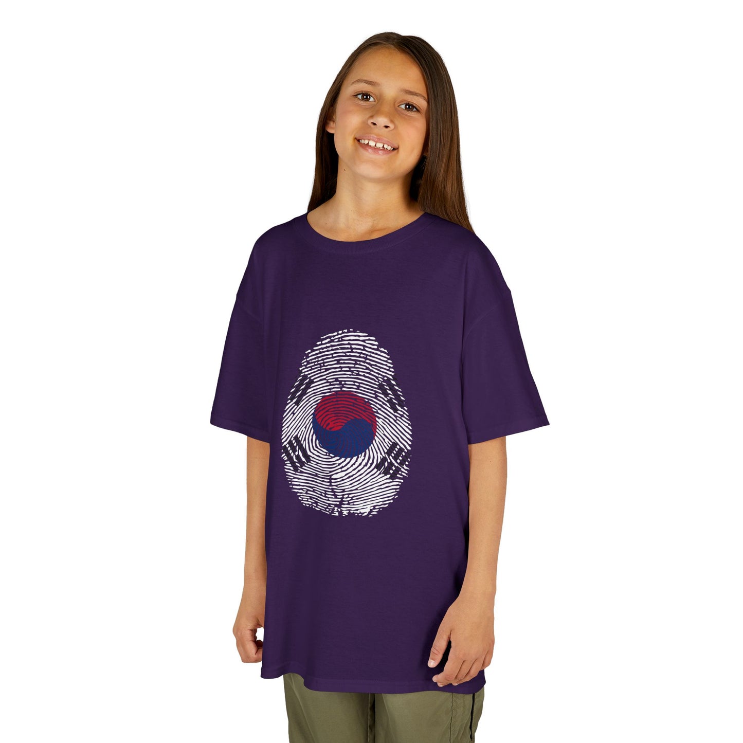 SOUTH KOREA Fingerprint flag Soccer World Cup Fan T-Shirt (KIDS - UNISEX)