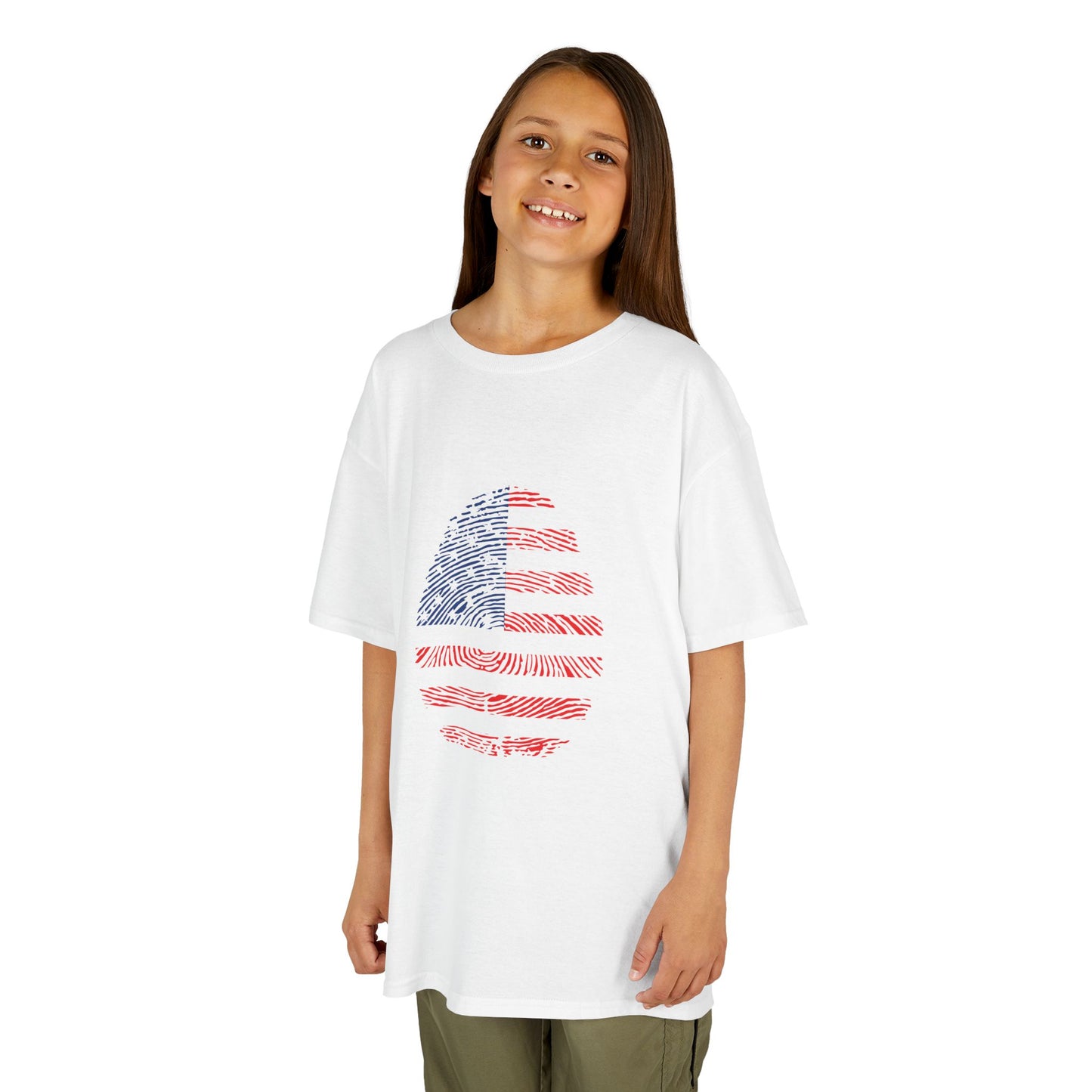 USA Fingerprint flag Soccer World Cup Fan T-Shirt (KIDS - UNISEX)