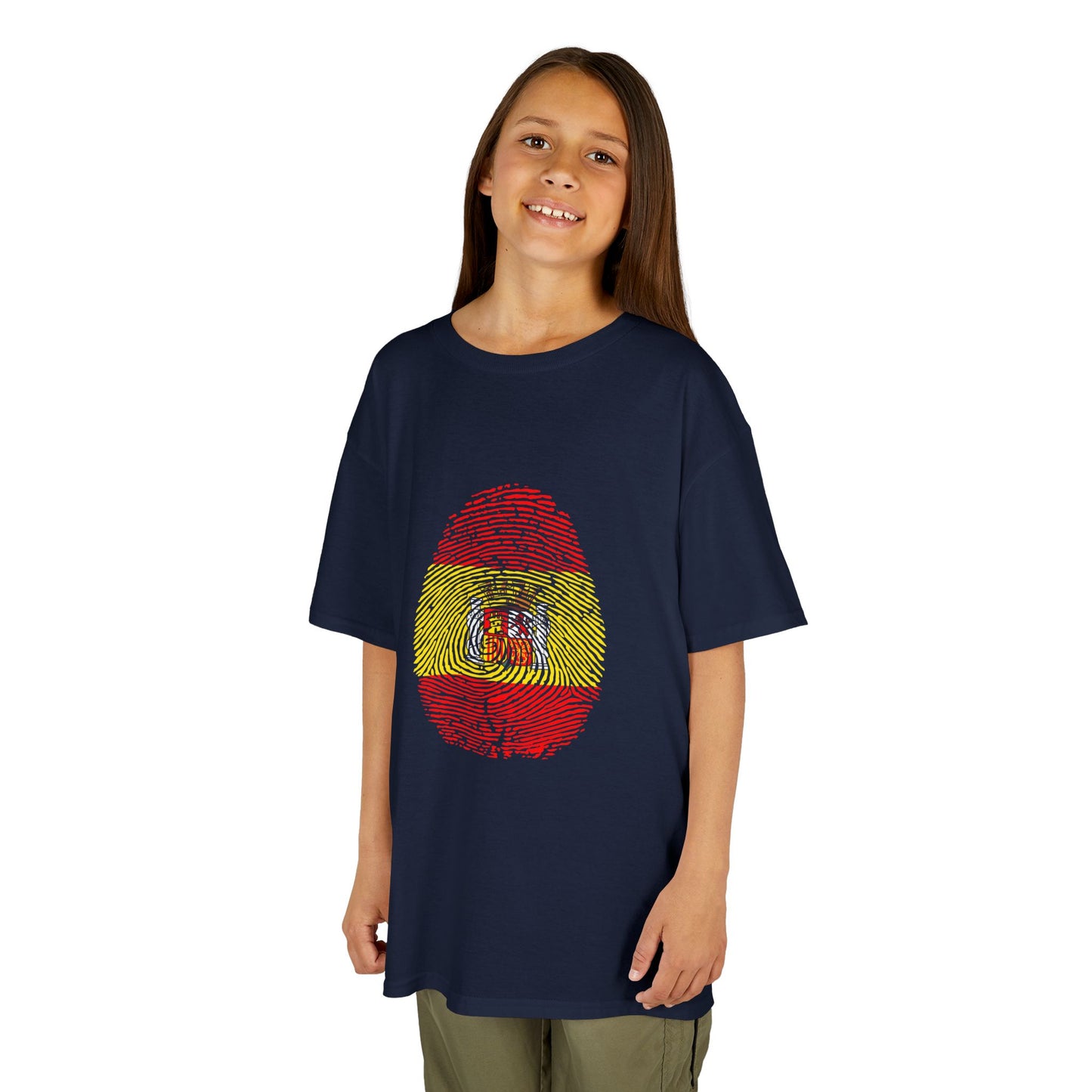 SPAIN Fingerprint flag Soccer World Cup Fan T-Shirt (KIDS - UNISEX)