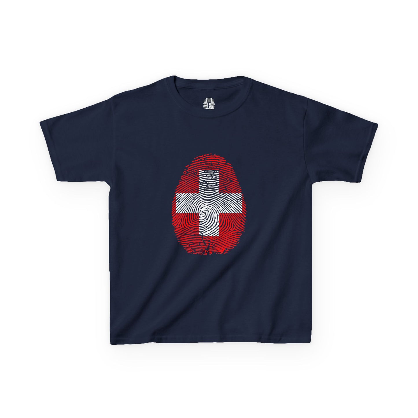 SWITZERLAND Fingerprint flag Soccer World Cup Fan T-Shirt (KIDS - UNISEX)
