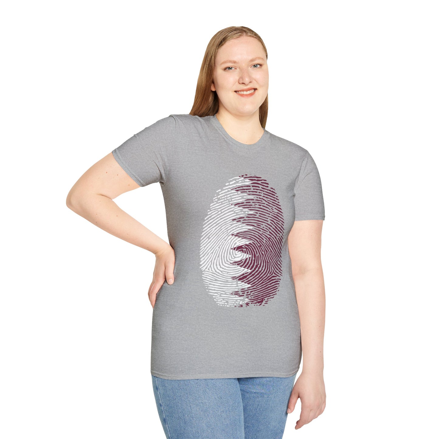 QATAR Fingerprint flag Soccer World Cup Fan T-Shirt (WOMEN)