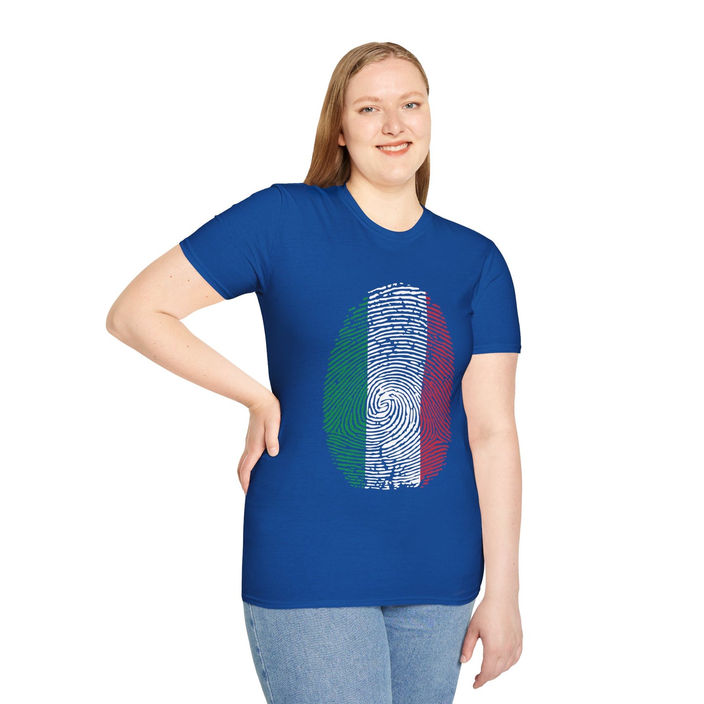 ITALY Fingerprint flag Soccer World Cup Fan T-Shirt (WOMEN)
