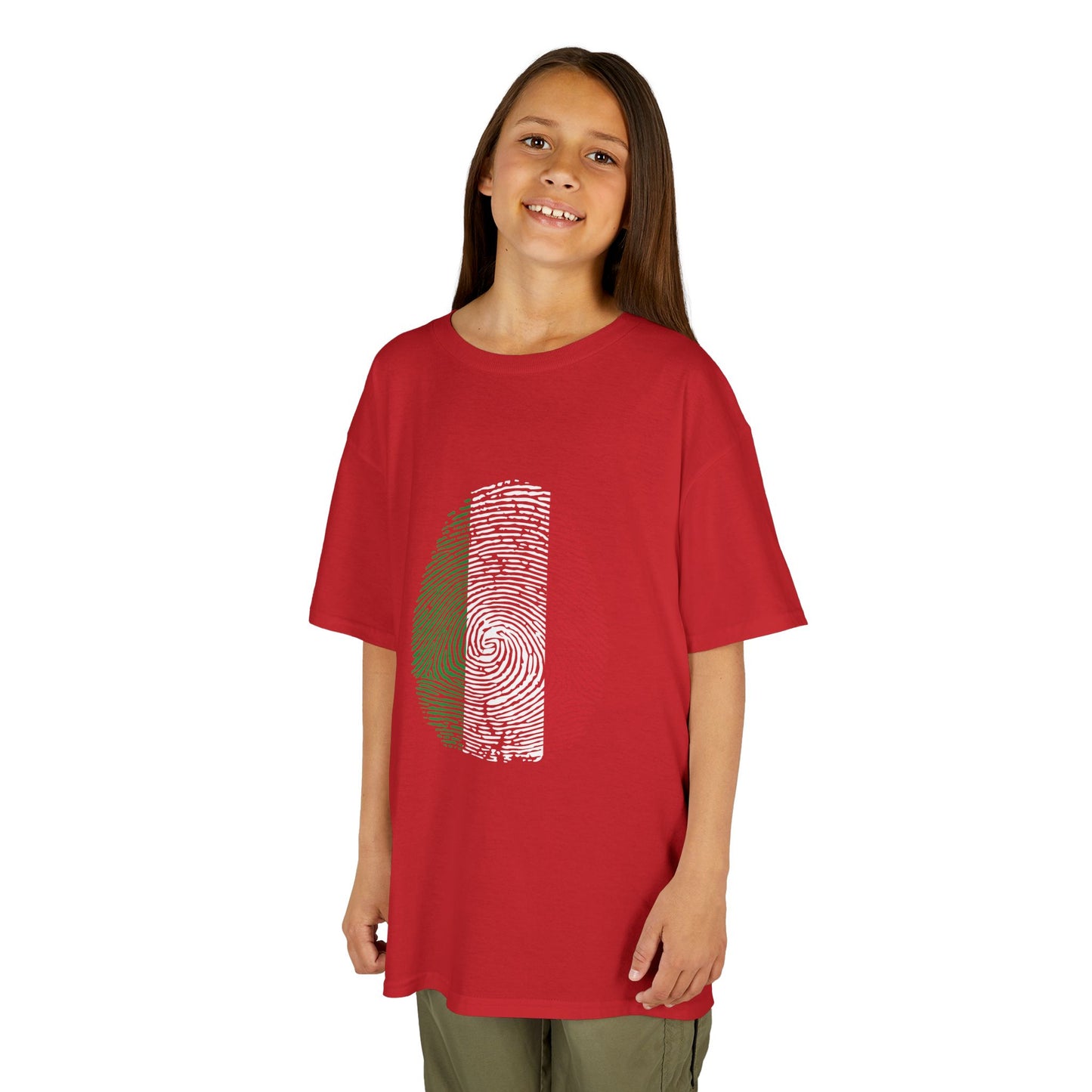 ITALY Fingerprint flag Soccer World Cup Fan T-Shirt (KIDS - UNISEX)
