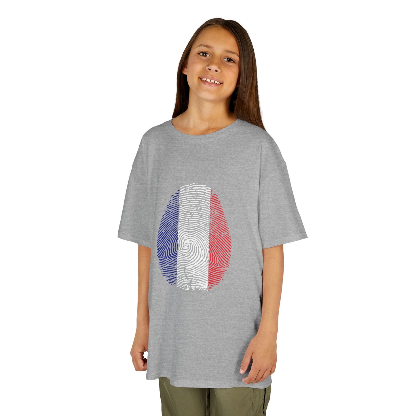 FRANCE Fingerprint flag Soccer World Cup Fan T-Shirt (KIDS - UNISEX)