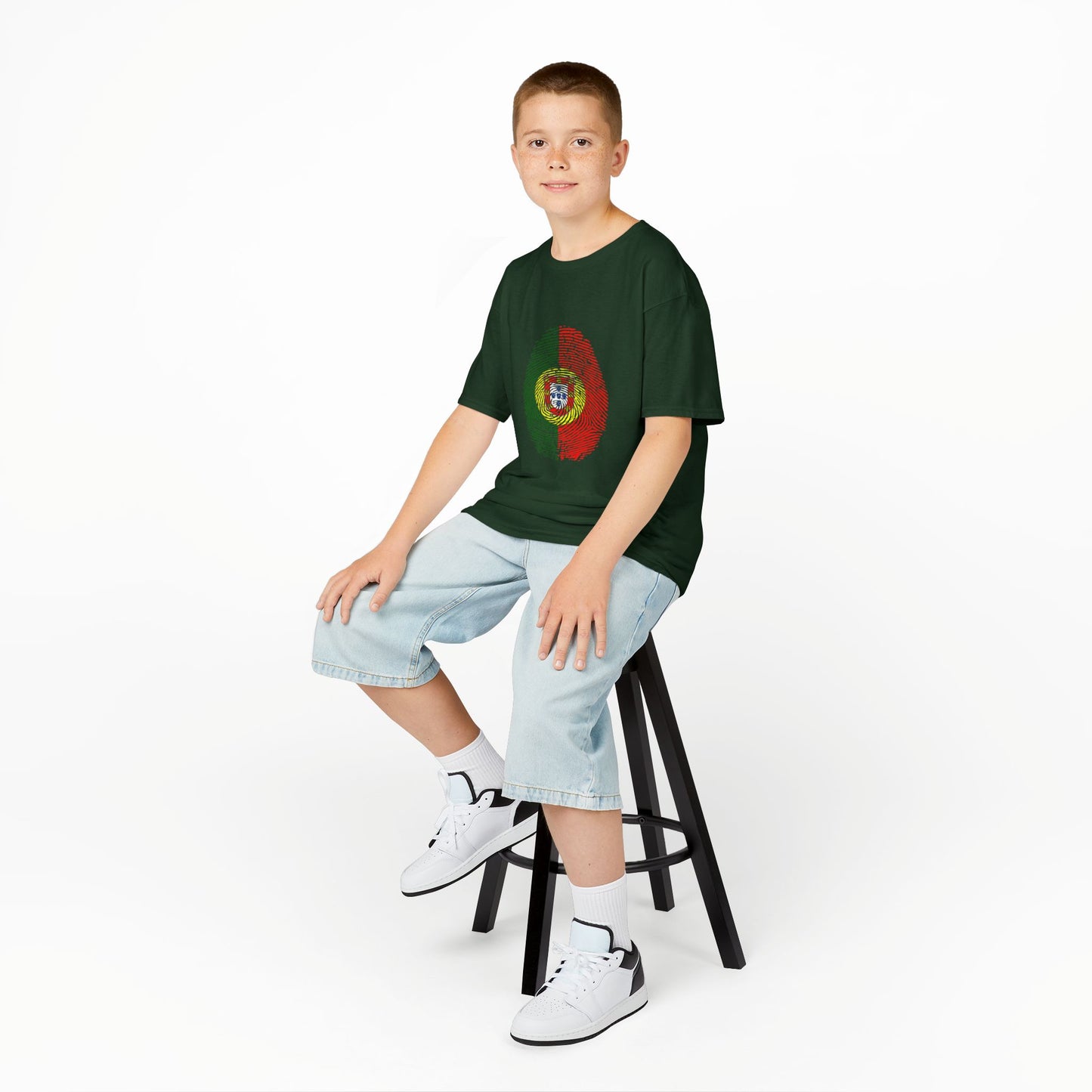 PORTUGAL Fingerprint flag Soccer World Cup Fan T-Shirt (KIDS - UNISEX)