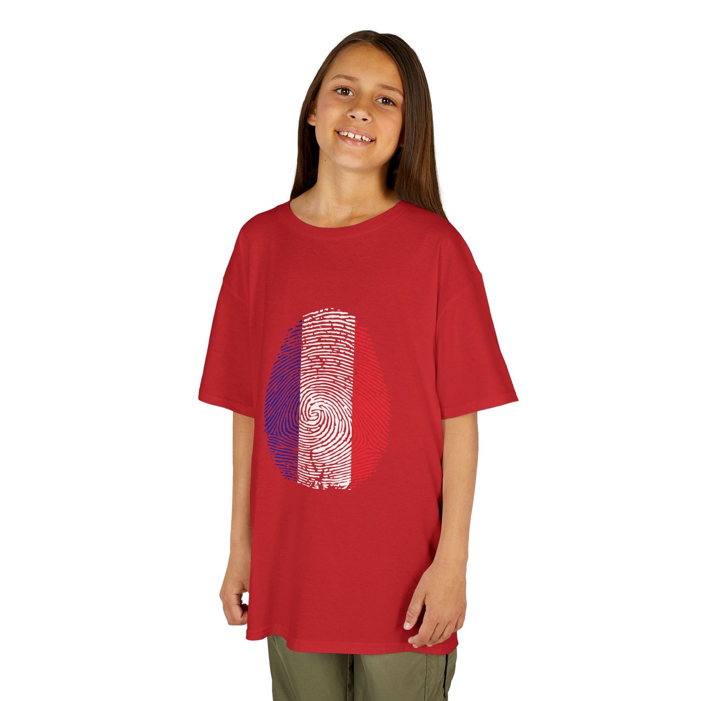 FRANCE Fingerprint flag Soccer World Cup Fan T-Shirt (KIDS - UNISEX)
