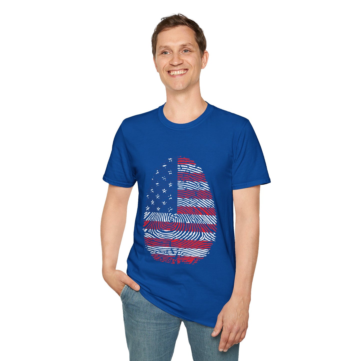 USA Fingerprint flag Soccer World Cup Fan T-Shirt (MEN)