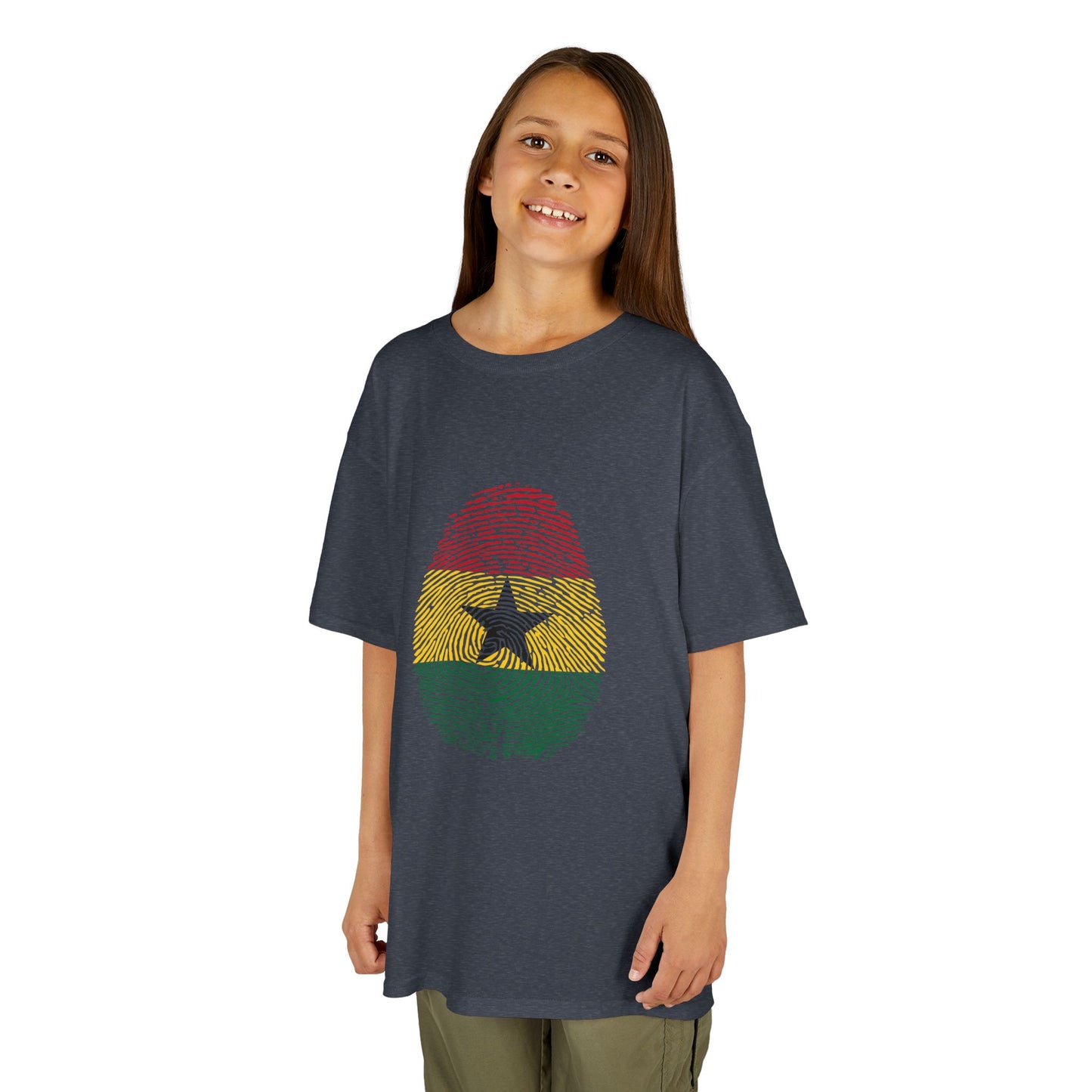 GHANA Fingerprint flag Soccer World Cup Fan T-Shirt (KIDS - UNISEX)