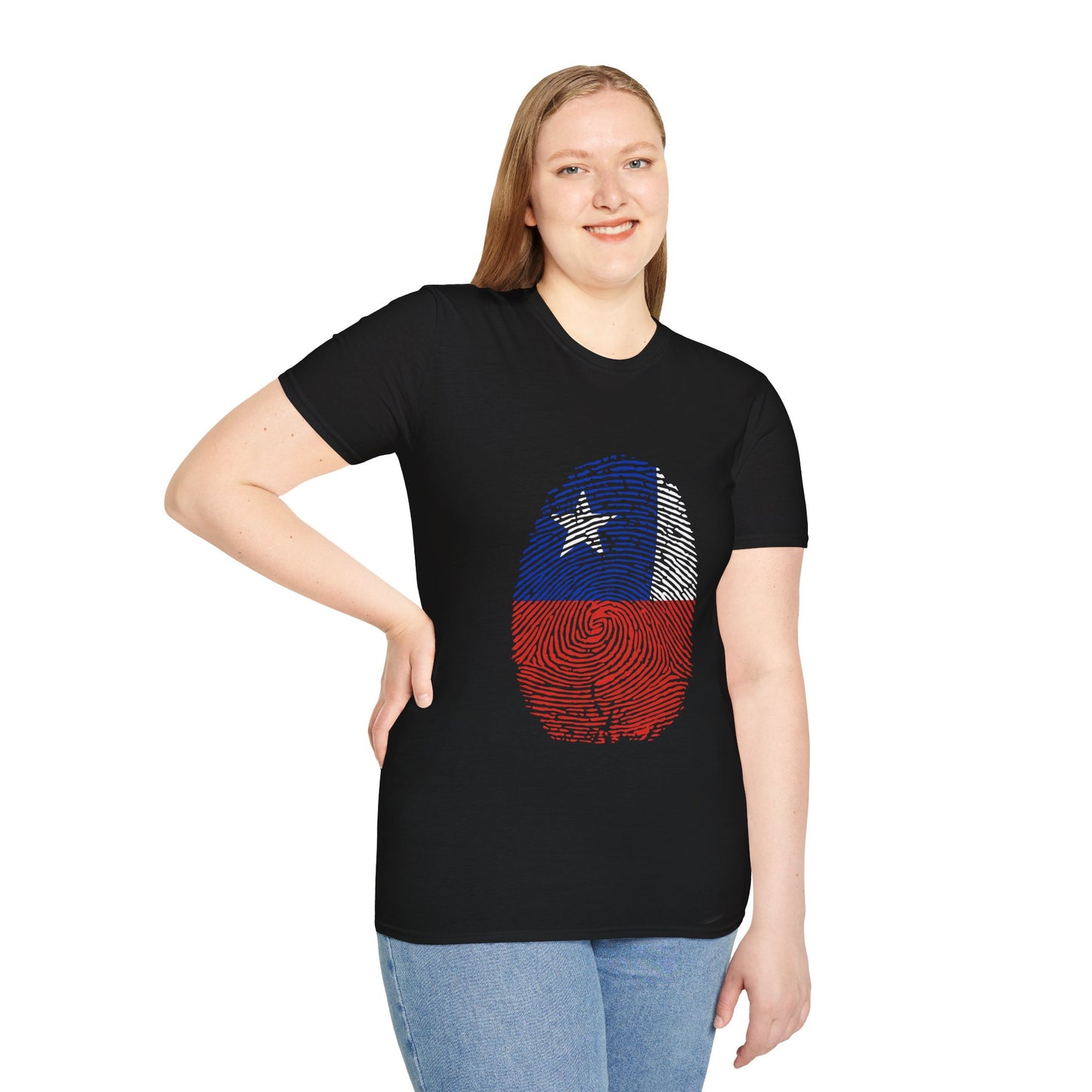 CHILE Fingerprint flag Soccer World Cup Fan T-Shirt (WOMEN)