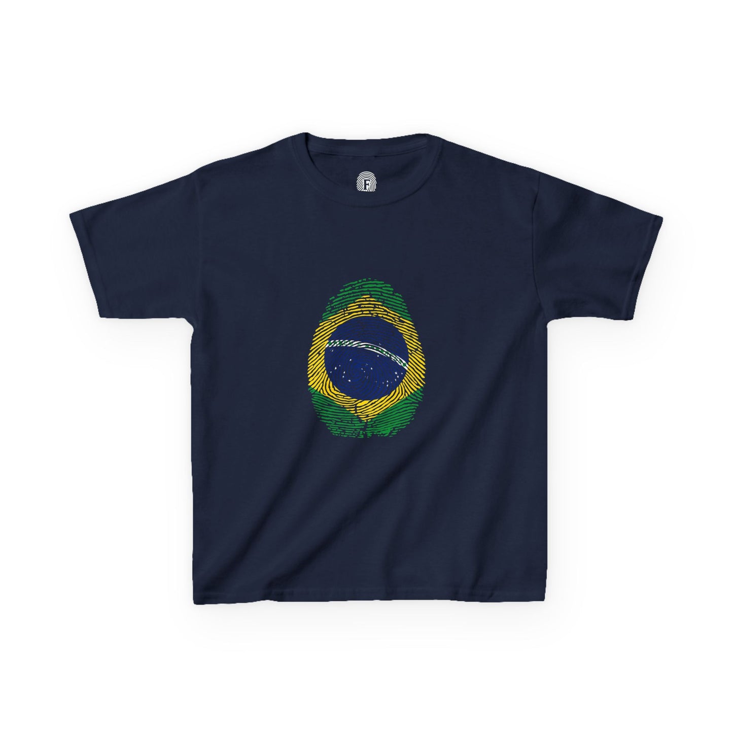 BRAZIL Fingerprint flag Soccer World Cup Fan T-Shirt (KIDS - UNISEX)