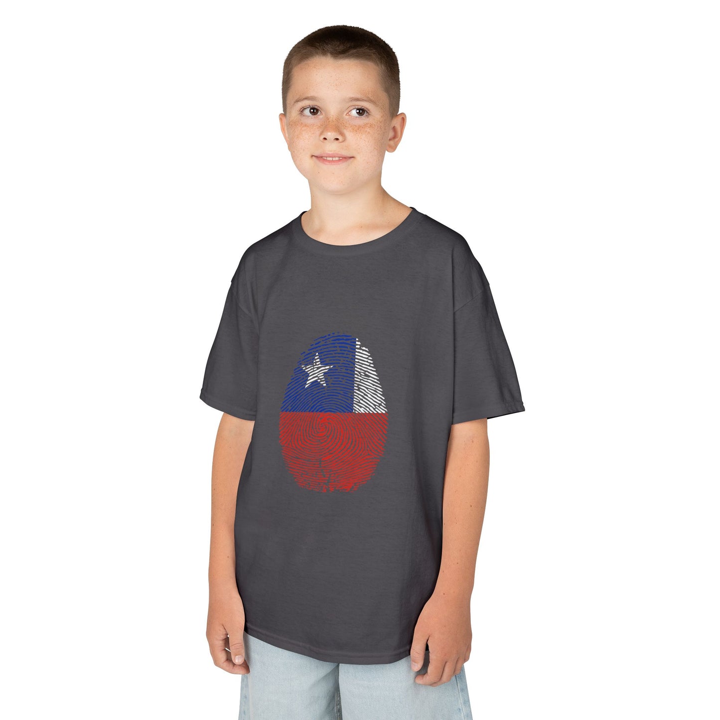 CHILE Fingerprint flag Soccer World Cup Fan T-Shirt (KIDS - UNISEX)