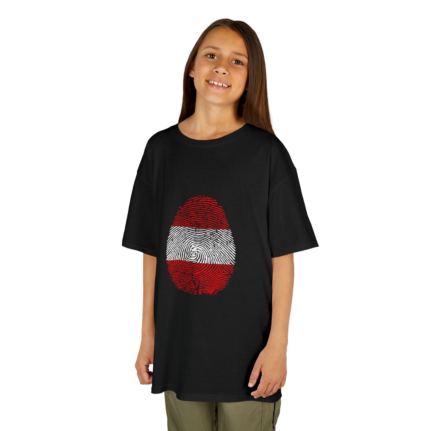 AUSTRIA Fingerprint flag Soccer World Cup Fan T-Shirt (KIDS - UNISEX)