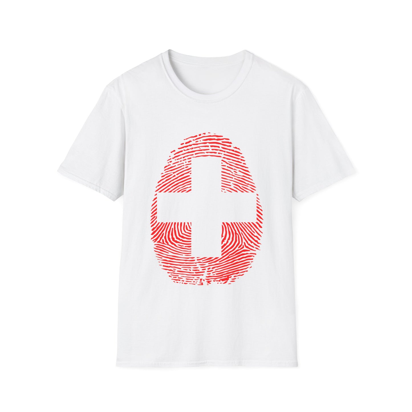 SWITZERLAND Fingerprint flag Soccer World Cup Fan T-Shirt (WOMEN)