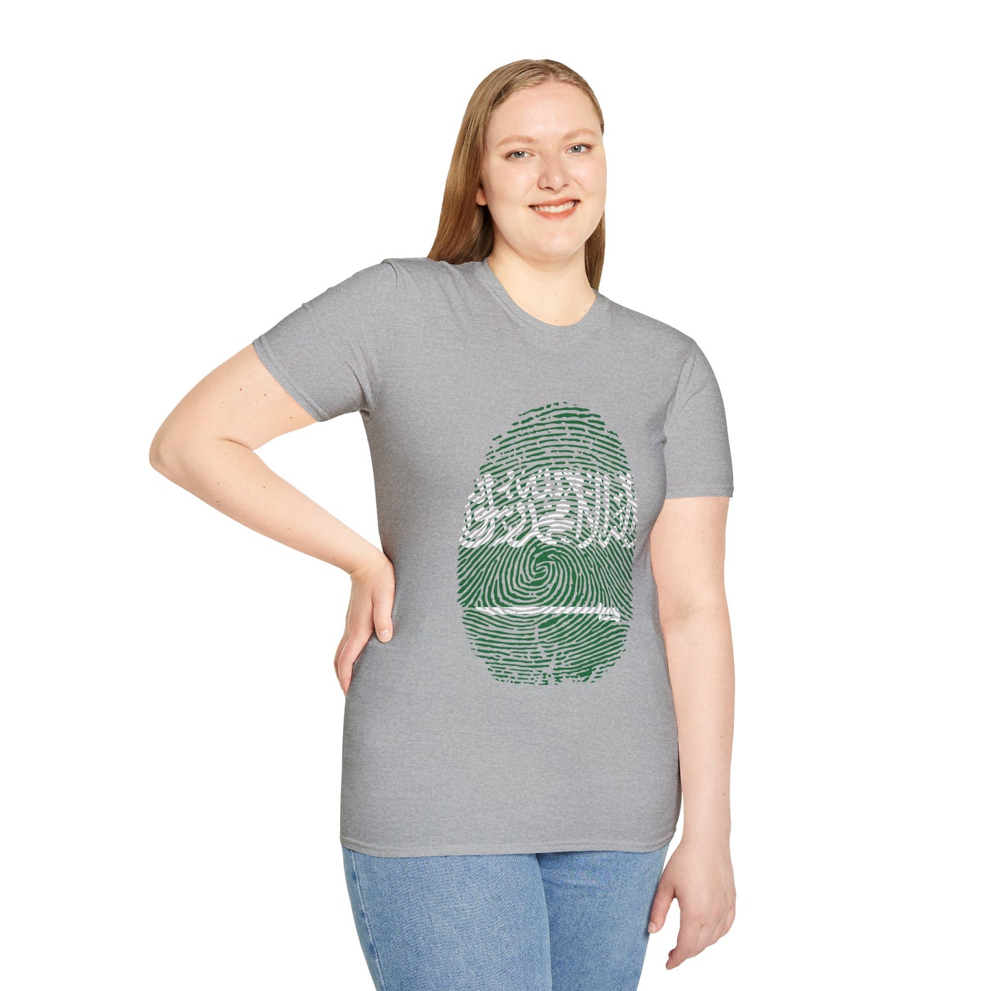 SAUDI ARABIA Fingerprint flag Soccer World Cup Fan T-Shirt (WOMEN)