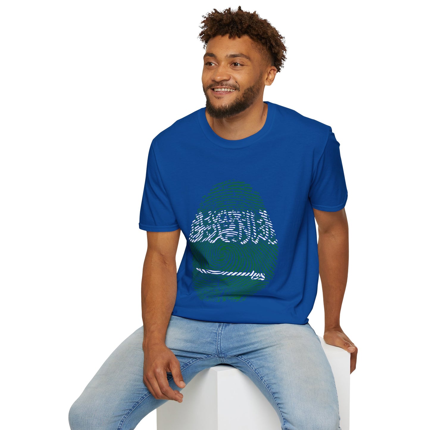 SAUDI ARABIA Fingerprint flag Soccer World Cup Fan T-Shirt (MEN)