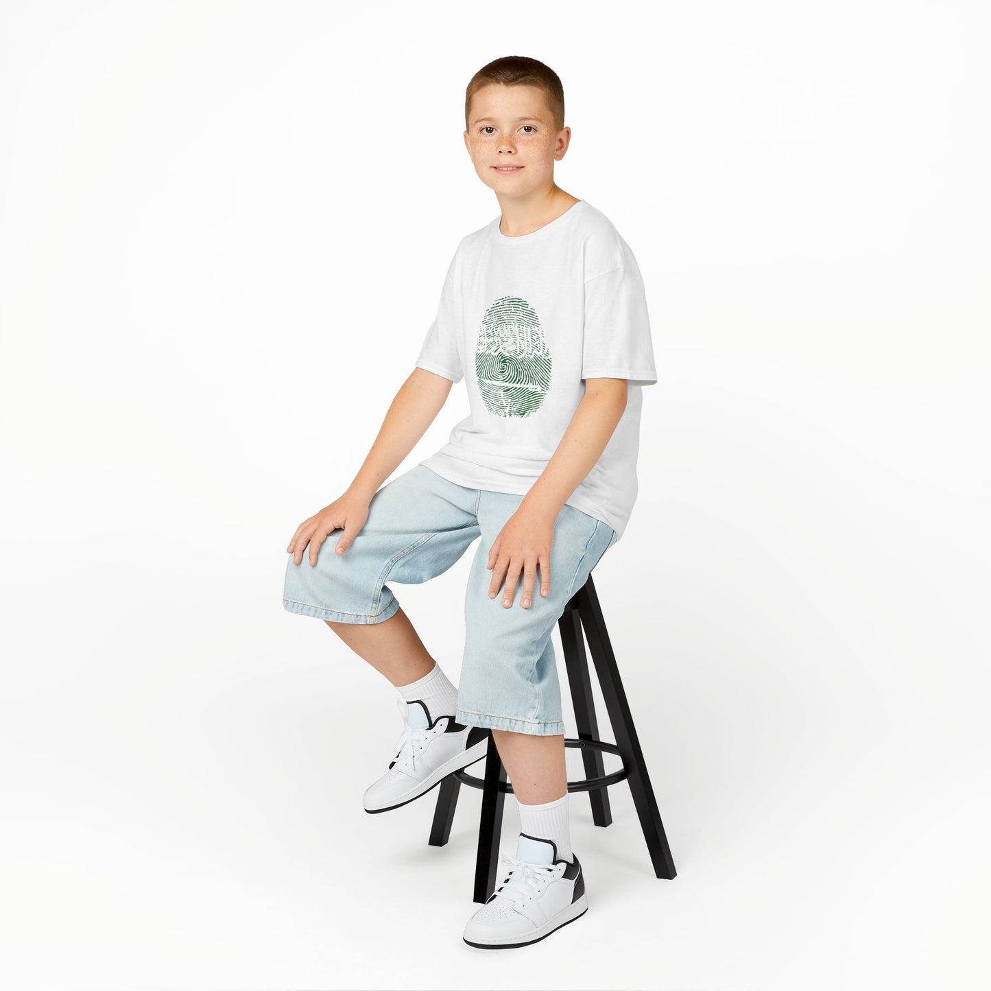 SAUDI ARABIA Fingerprint flag Soccer World Cup Fan T-Shirt (KIDS - UNISEX)