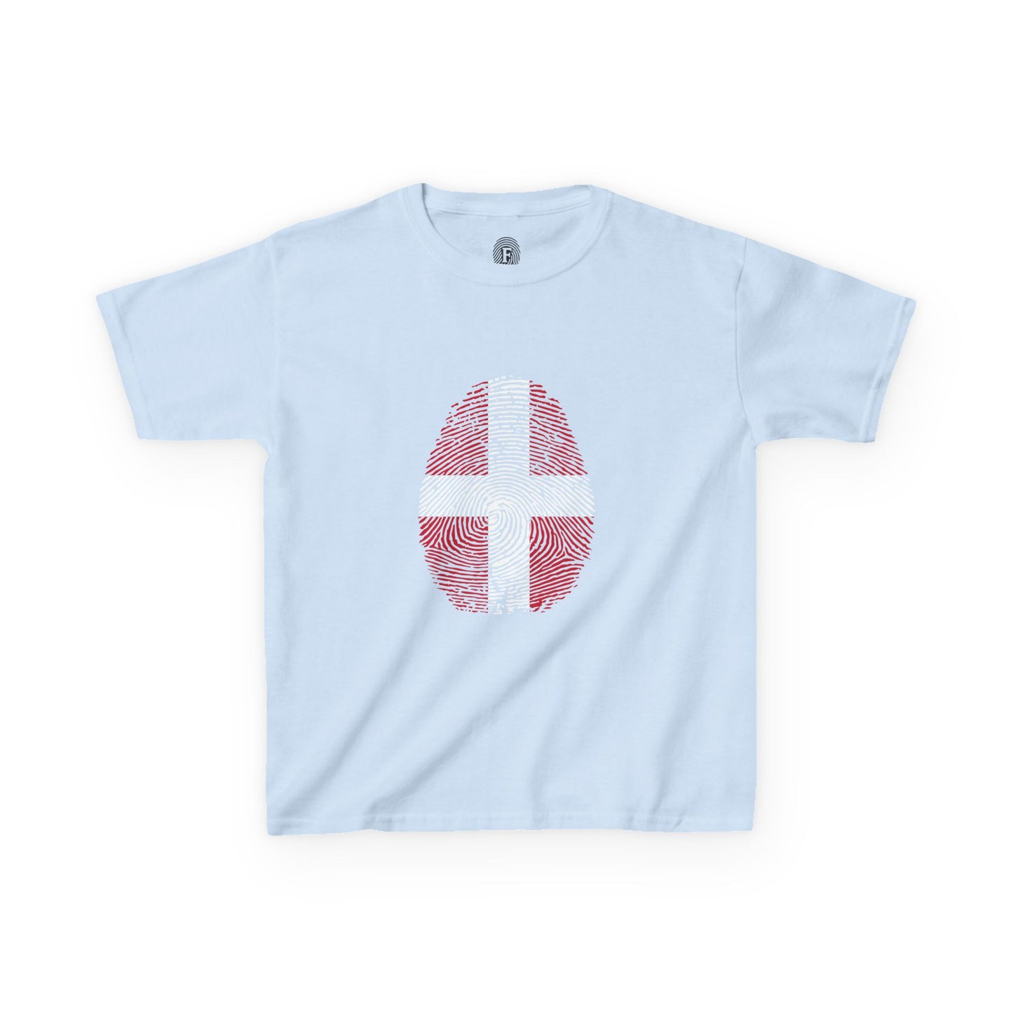 DENMARK Fingerprint flag Soccer World Cup Fan T-Shirt (KIDS - UNISEX)