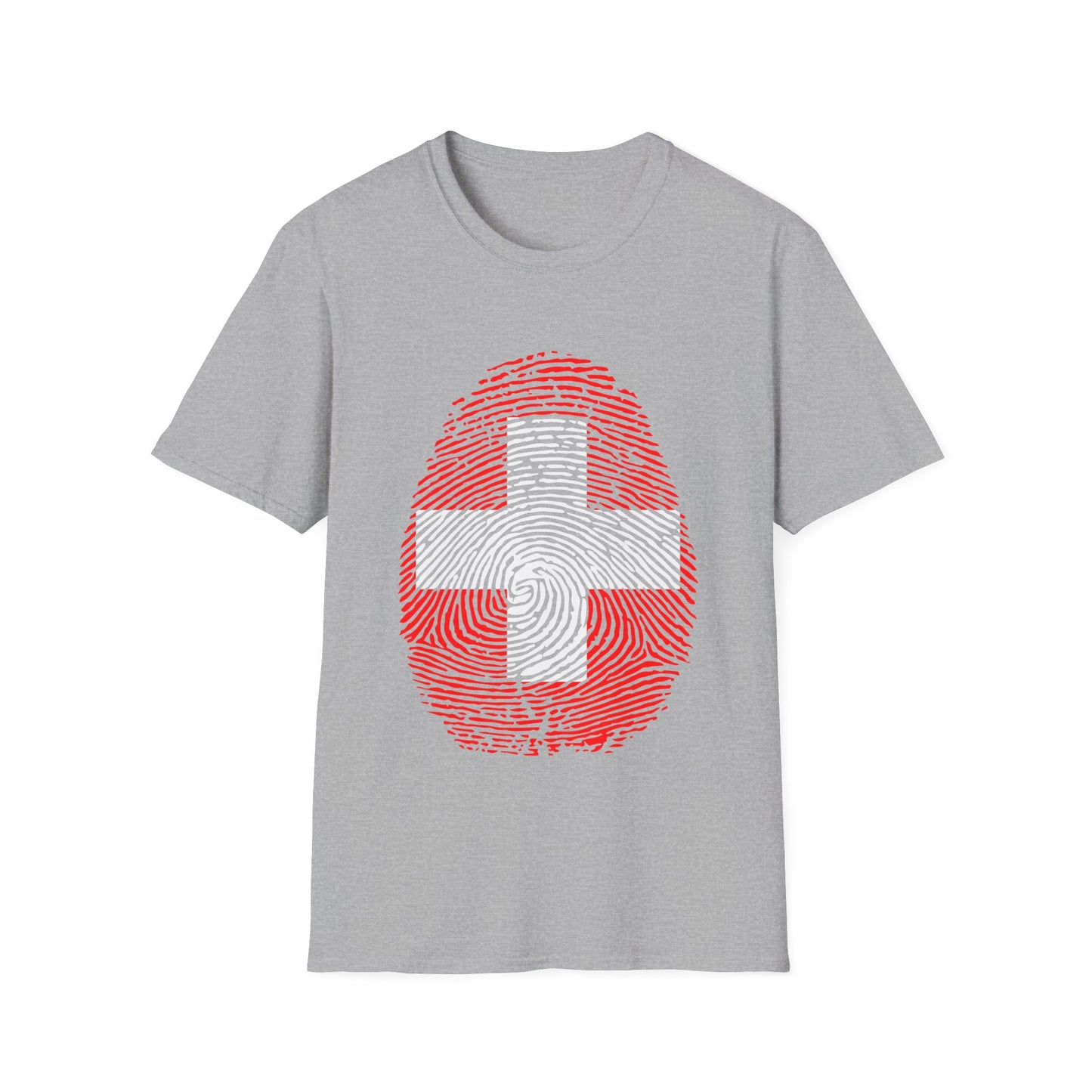 SWITZERLAND Fingerprint flag Soccer World Cup Fan T-Shirt (WOMEN)